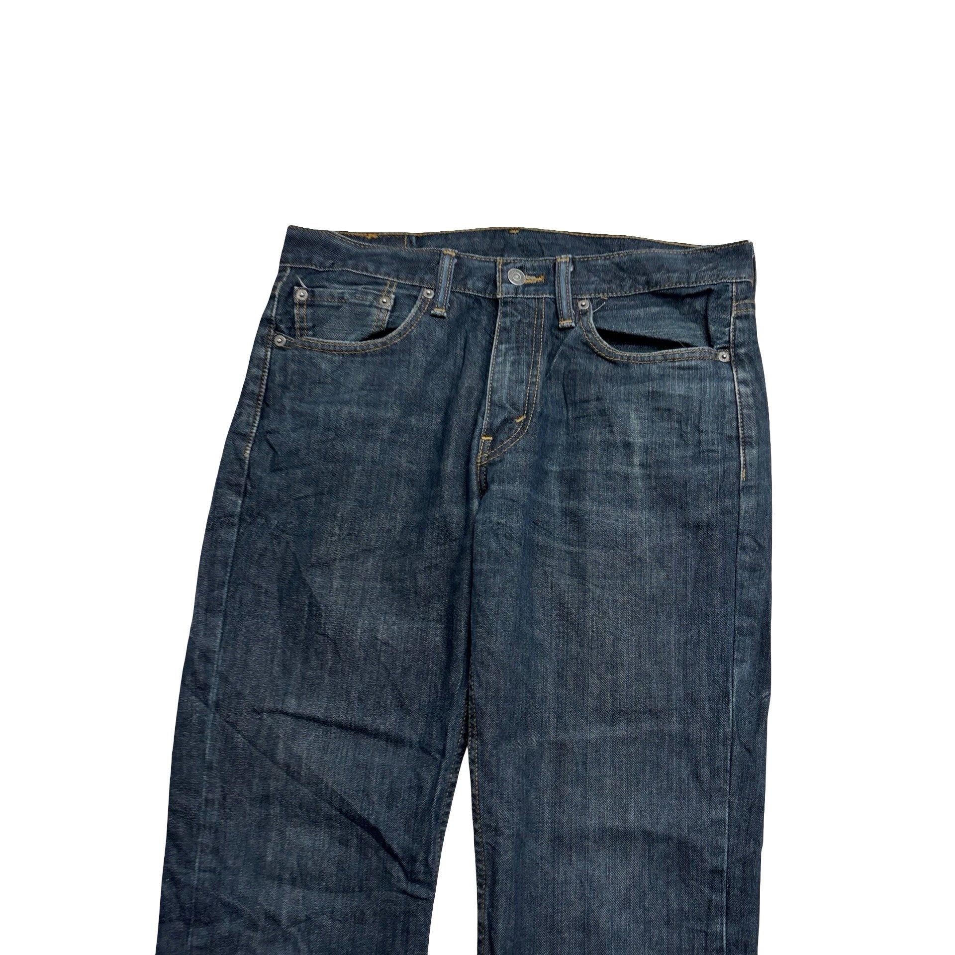 Levis 514 Jeans W32 L32 Mens Dark Blue Regular Straight Fit Denim (E)