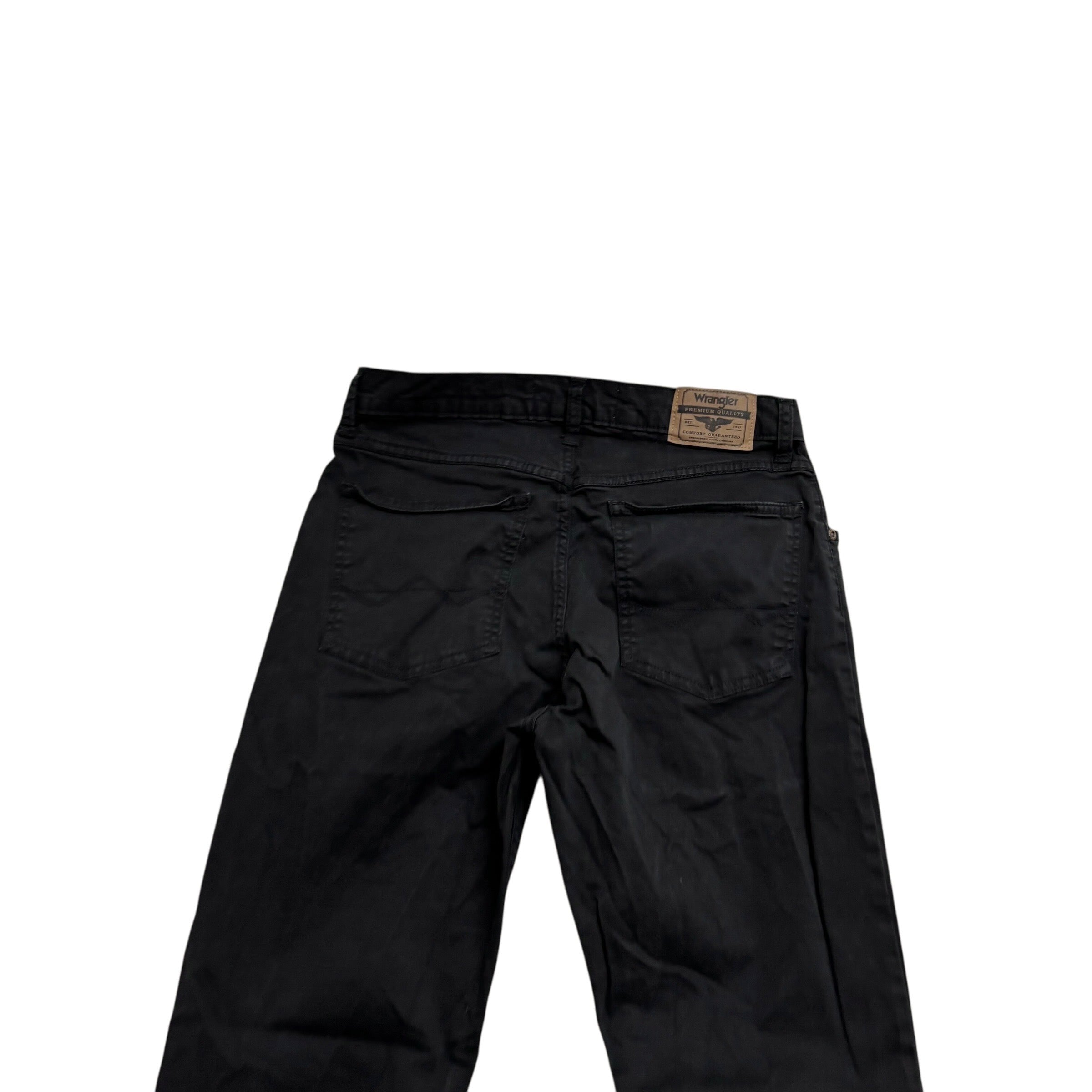 Wrangler Trousers W29 L32 Mens Black Regular Straight Fit Stretch Pants (E)