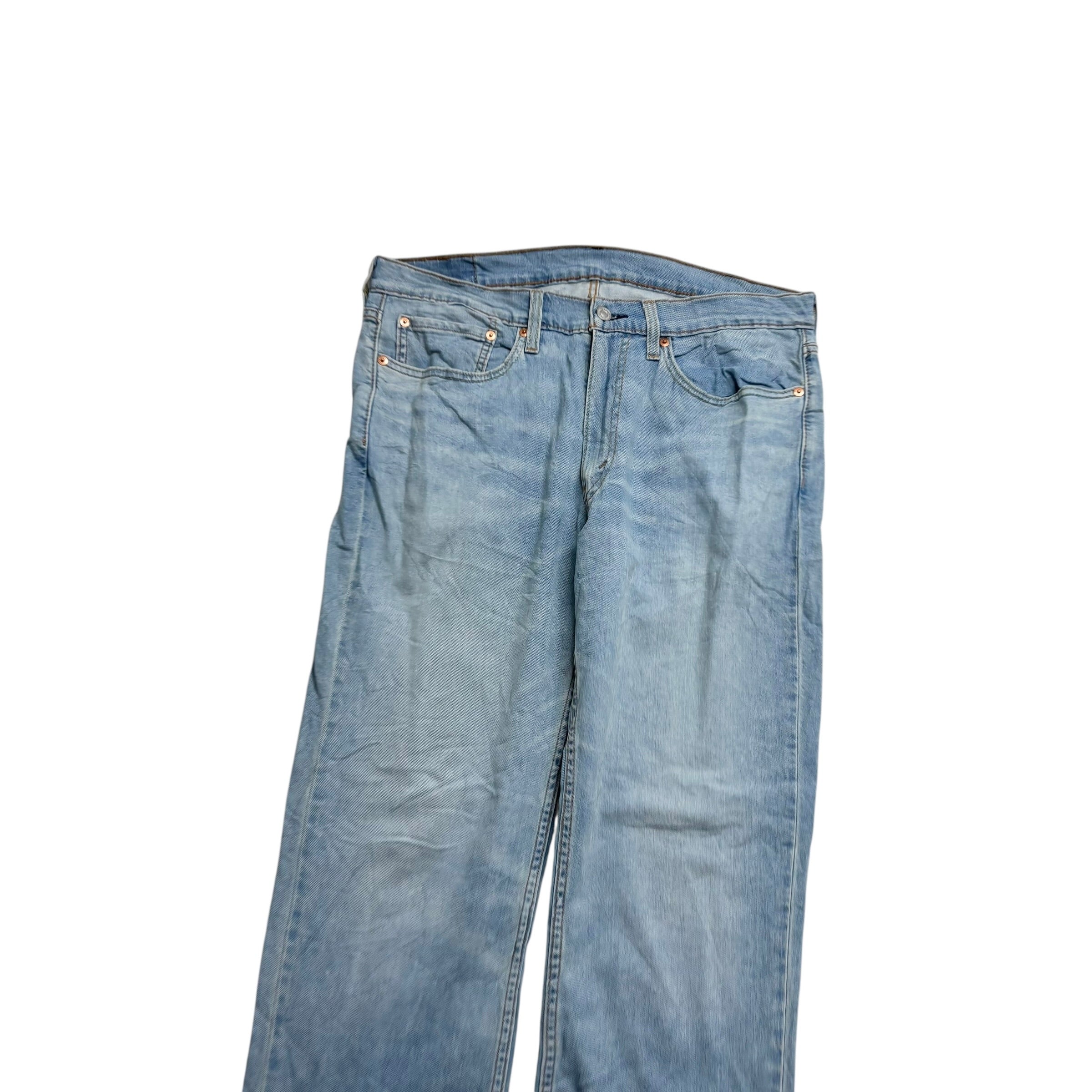 Levis 514 Jeans W34 L30 Mens Light Blue Regular Straight Fit Stretch Denim (E)