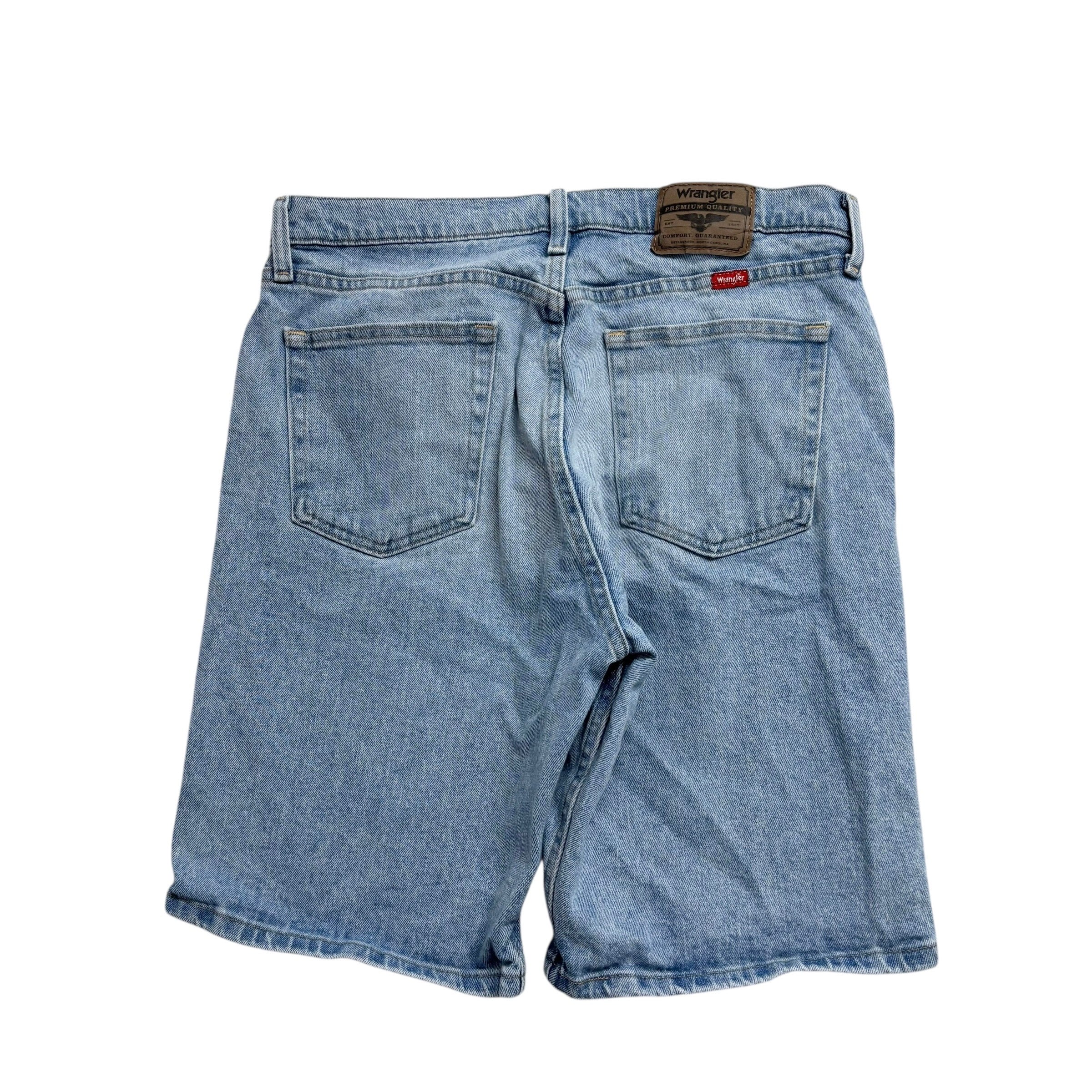 Wrangler Jorts W33 Mens Denim Shorts Light Blue Relaxed Fit Stretch (F)