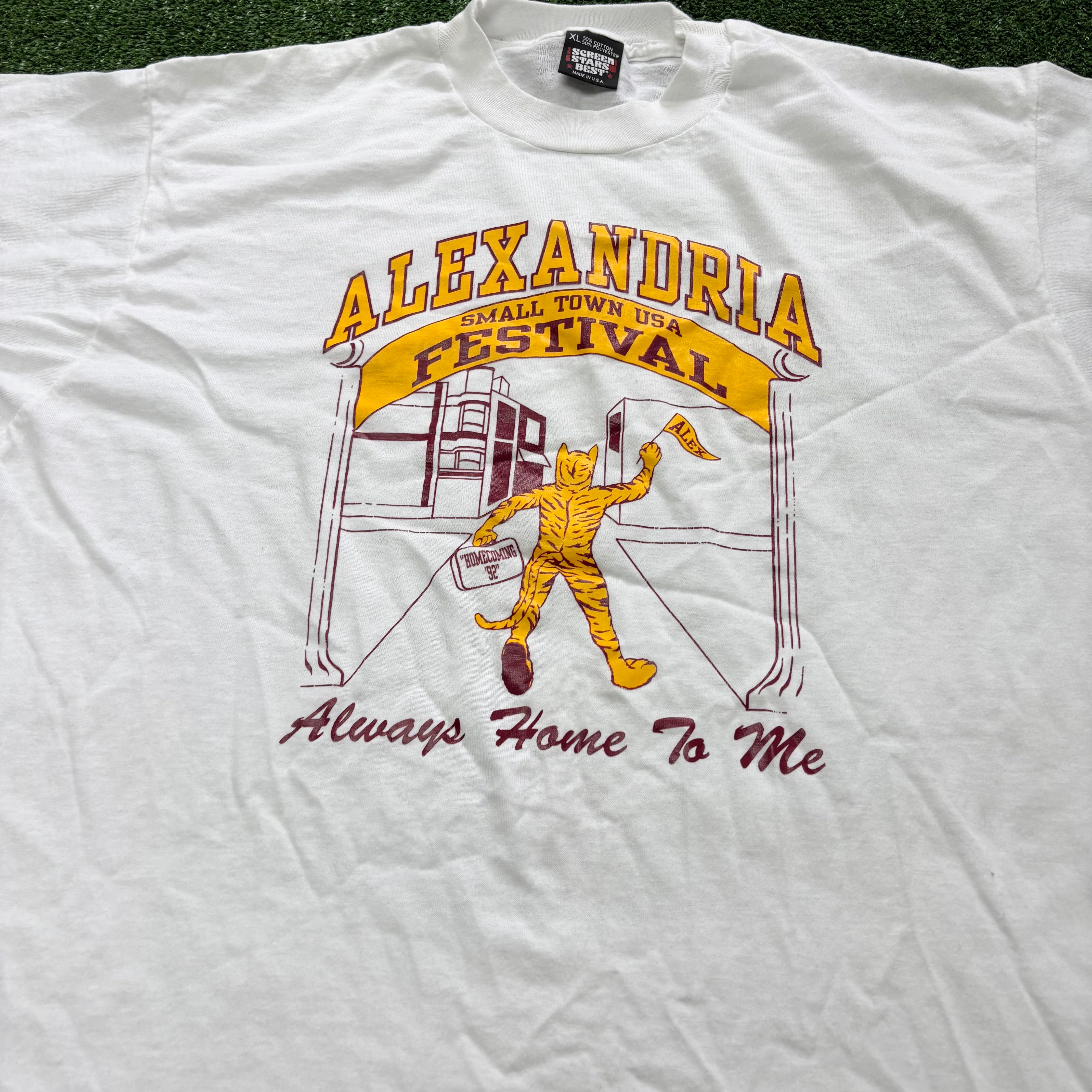 Vintage T Shirt Mens Large White Single Stitch Graphic Print 90s USA (E)