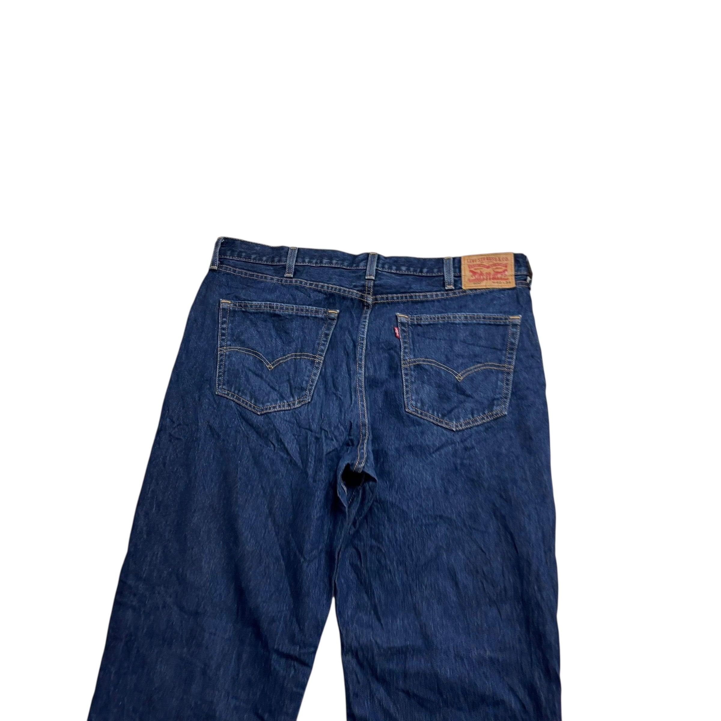 Levis 550 Jeans W40 L34 Mens Dark Blue Baggy Relaxed Straight Fit Denim (E)