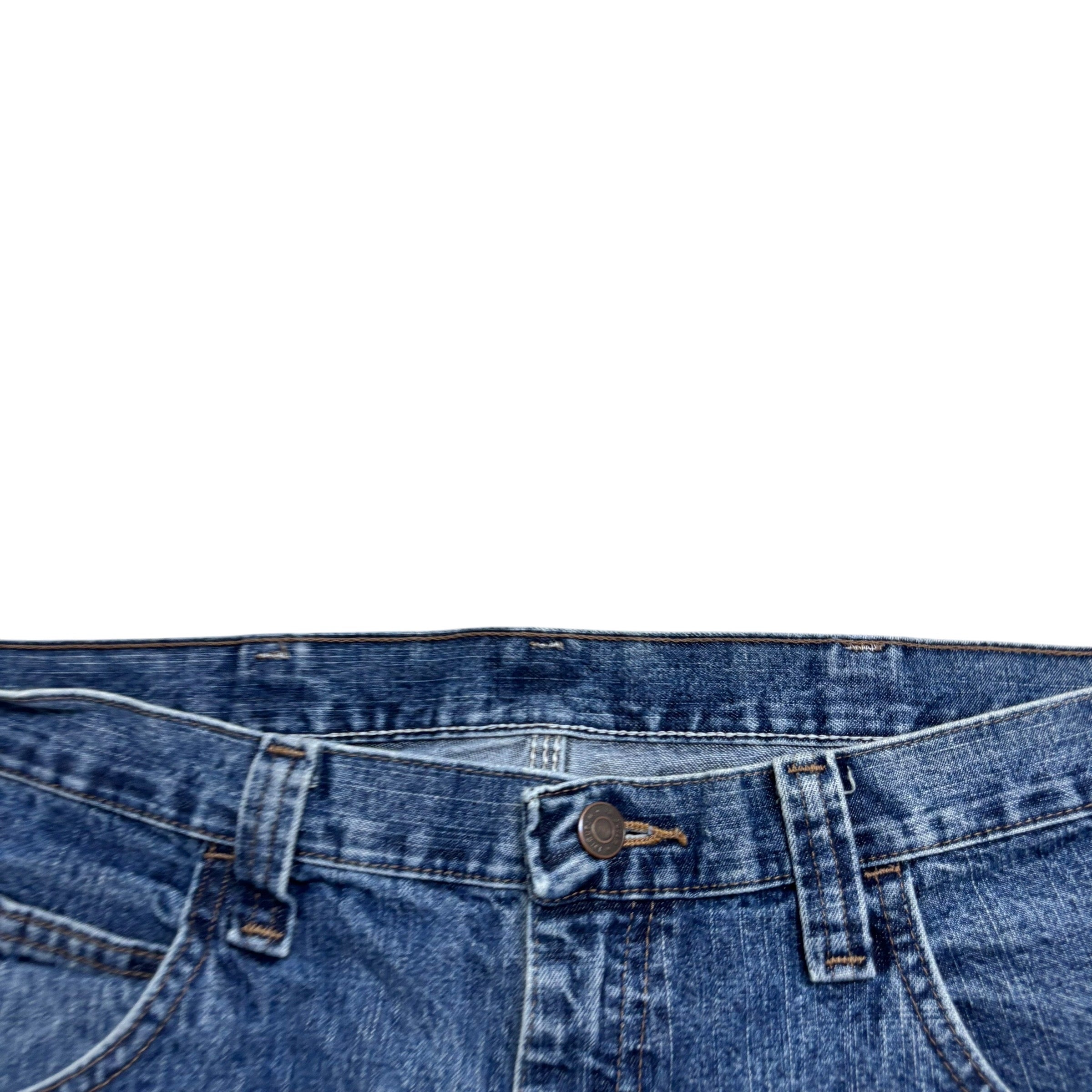 Wrangler Baggy Jorts W36 Mens Mid Blue Denim Shorts Relaxed Fit Carpenter (E)