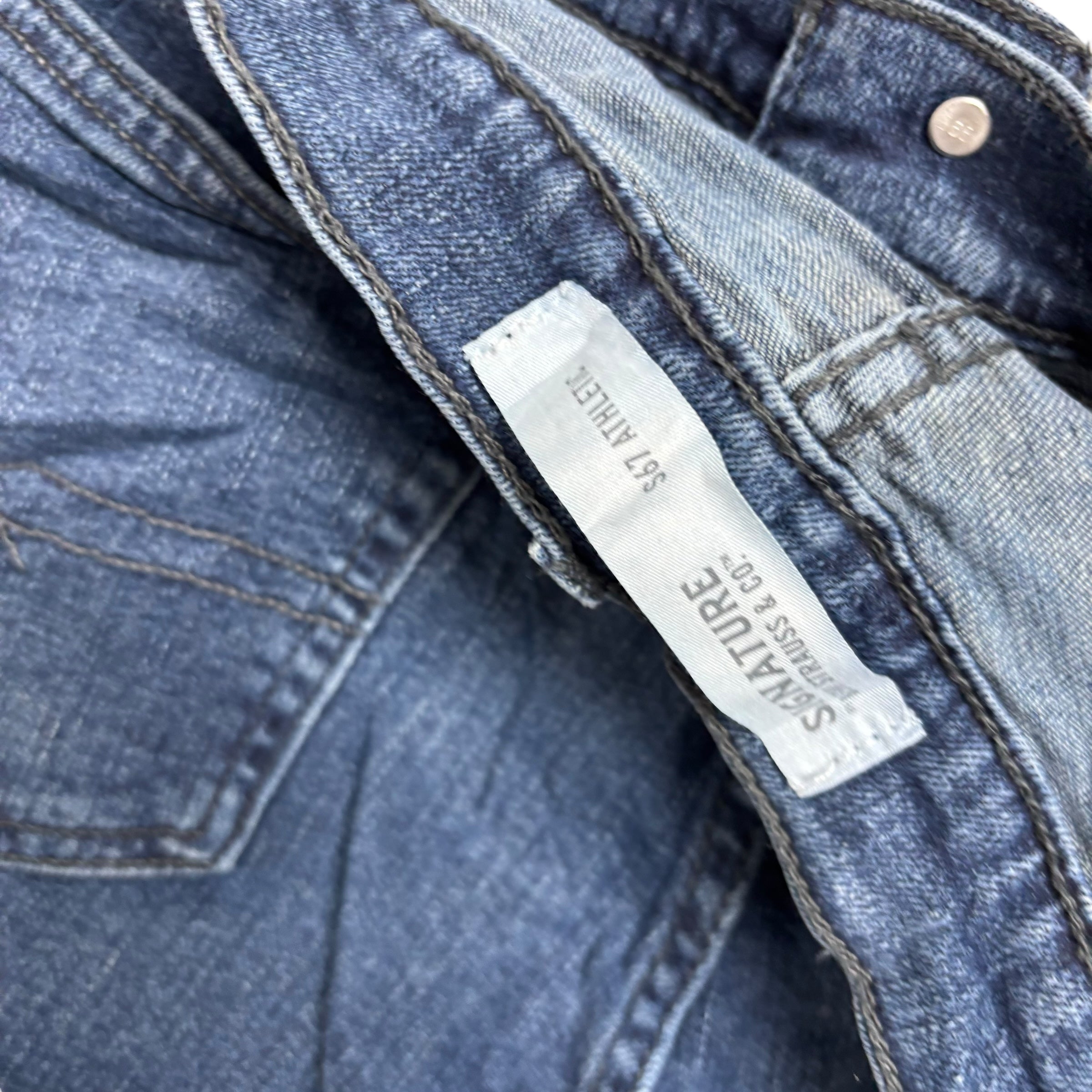 Levis Signature Jeans W38 L32 Mens Navy Blue Athletic Tapered Fit Stretch (E)