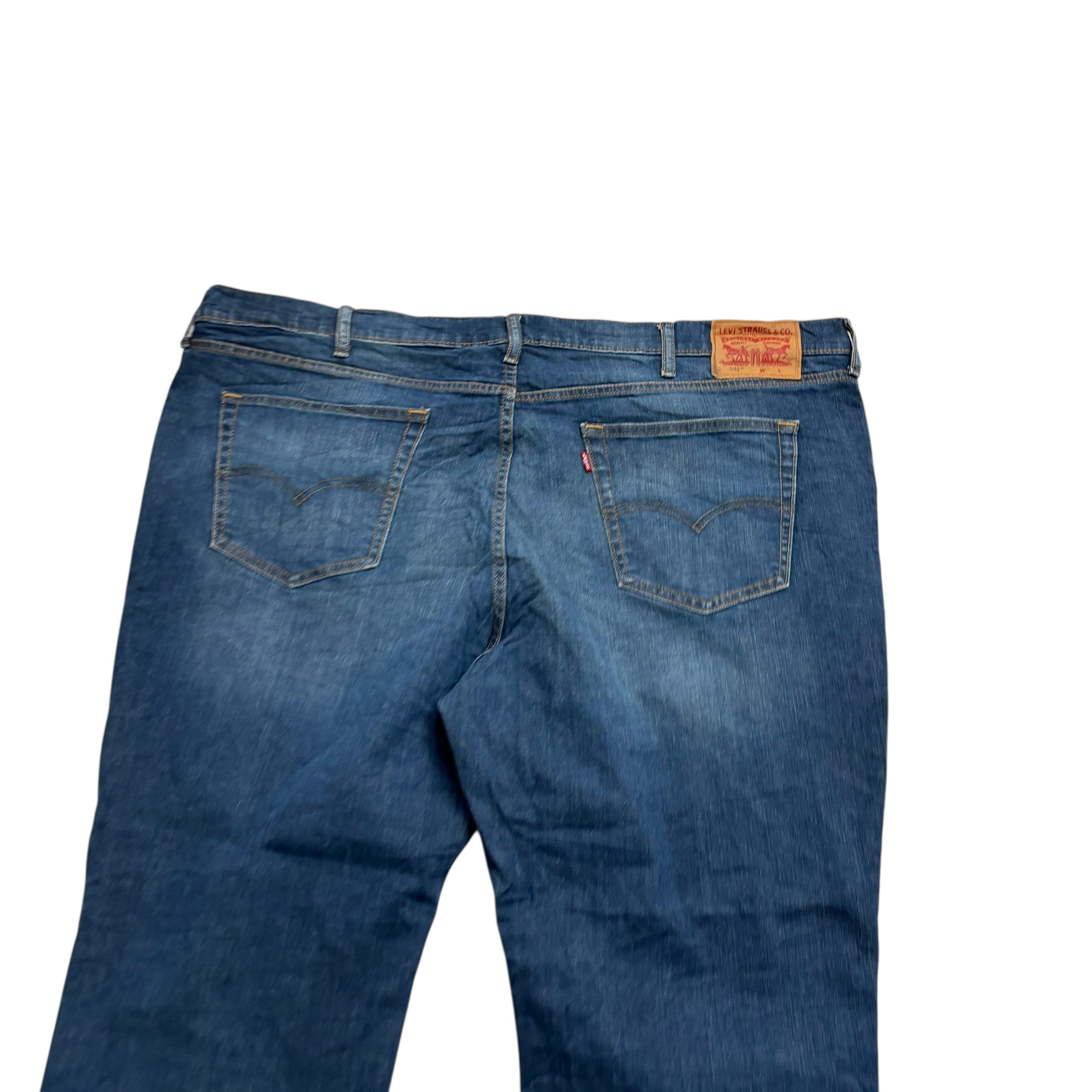 Levis 541 Jeans W48 L28 Mens Dark Blue Athletic Tapered Fit Stretch Denim (E)