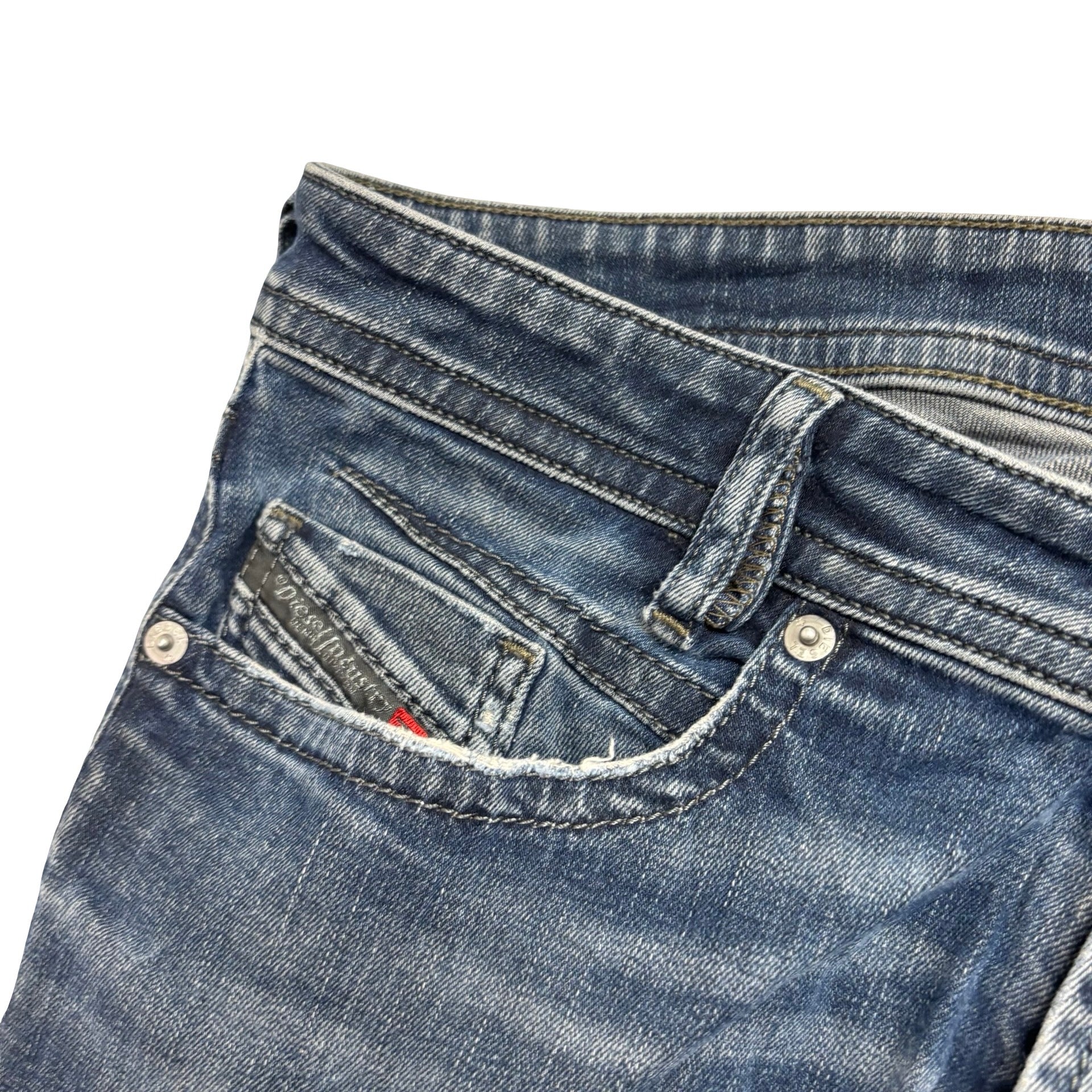 Diesel Akee Jeans W34 L31 Mens Navy Blue Slim Tapered Fit Stretch Denim (F)