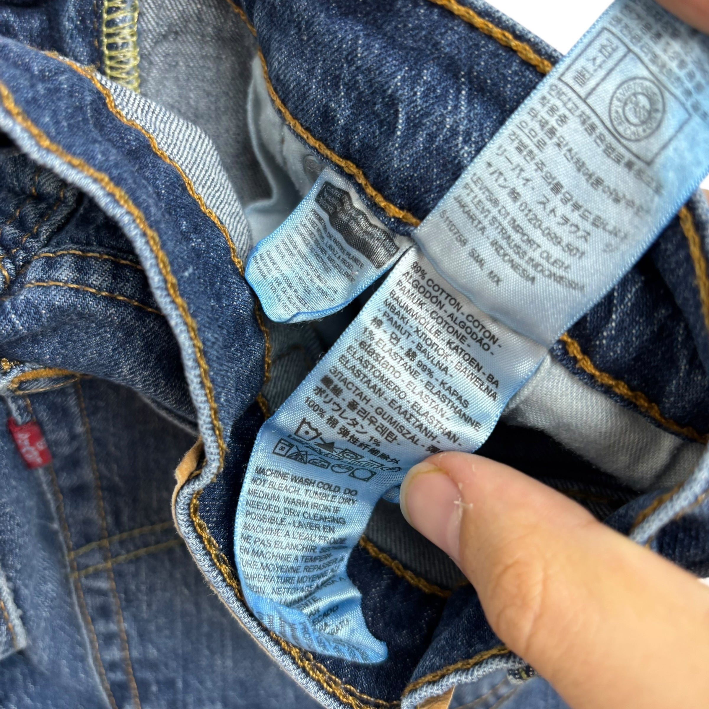 Levis 502 Jeans W30 L32 Mens Mid Blue Regular Tapered Fit Stretch Denim (F)