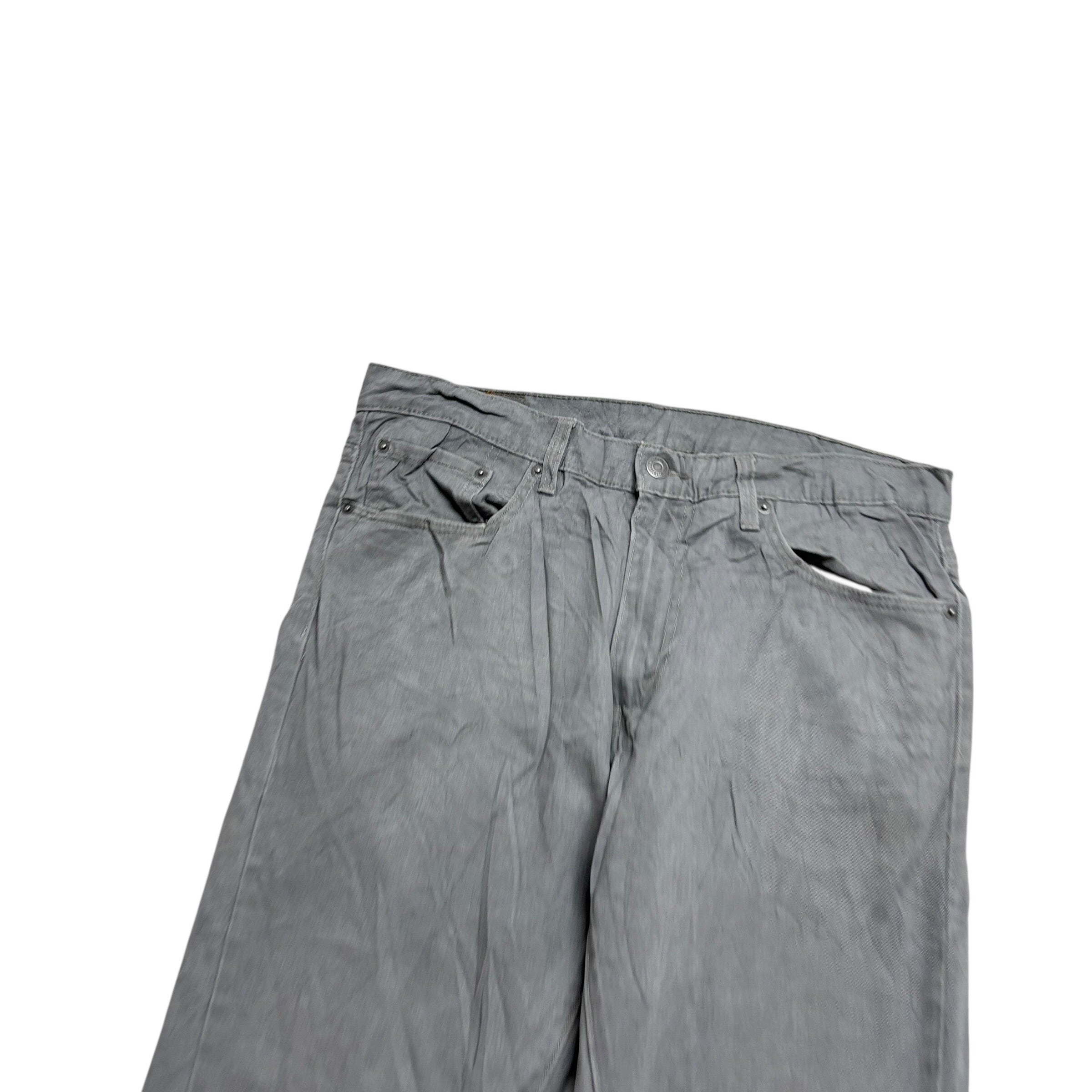 Levis 513 Jeans W34 L32 Mens Grey Slim Straight Fit Stretch Denim (E)