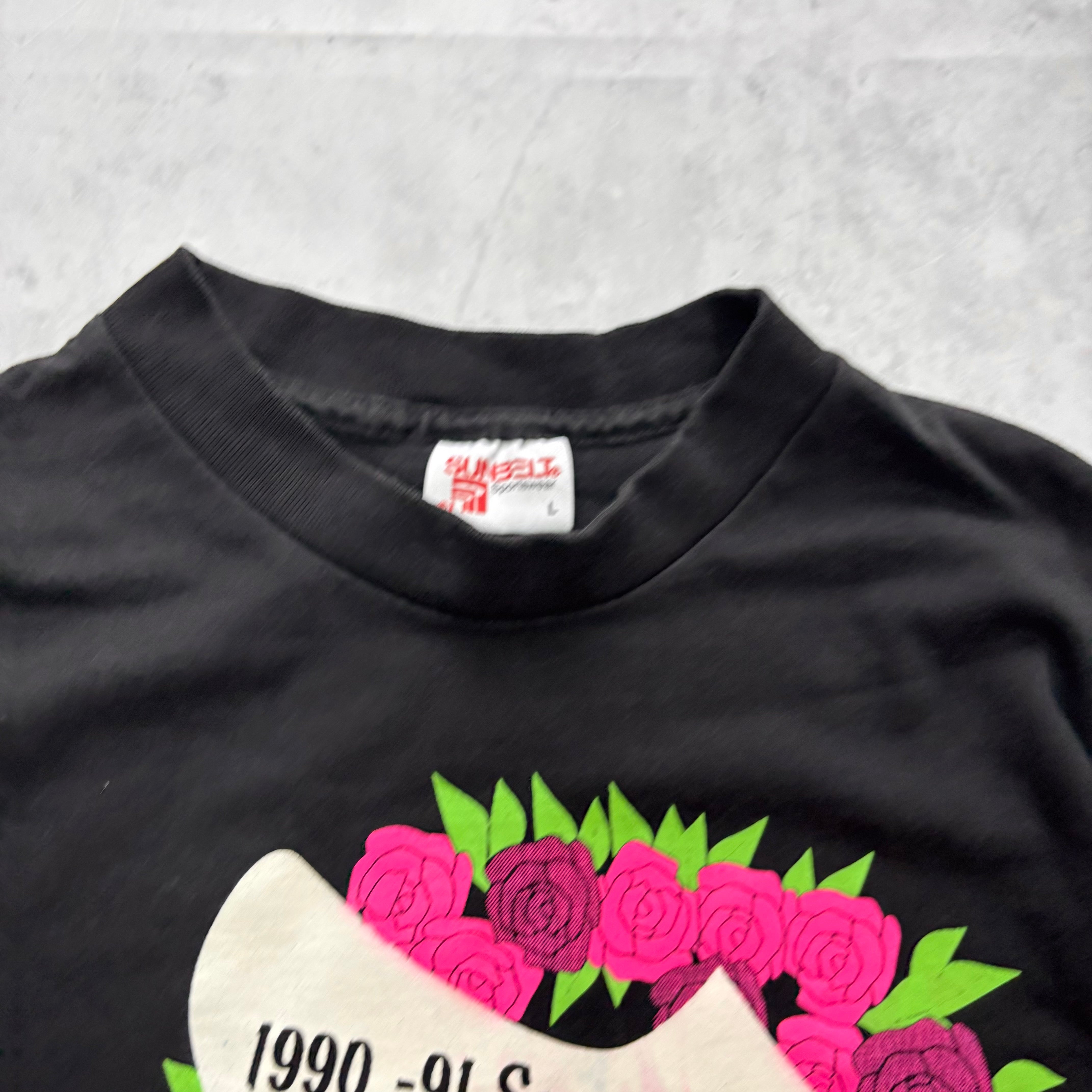 Vintage T Shirt Womens Large Black Single Stitch Graphic Print Dance (E)