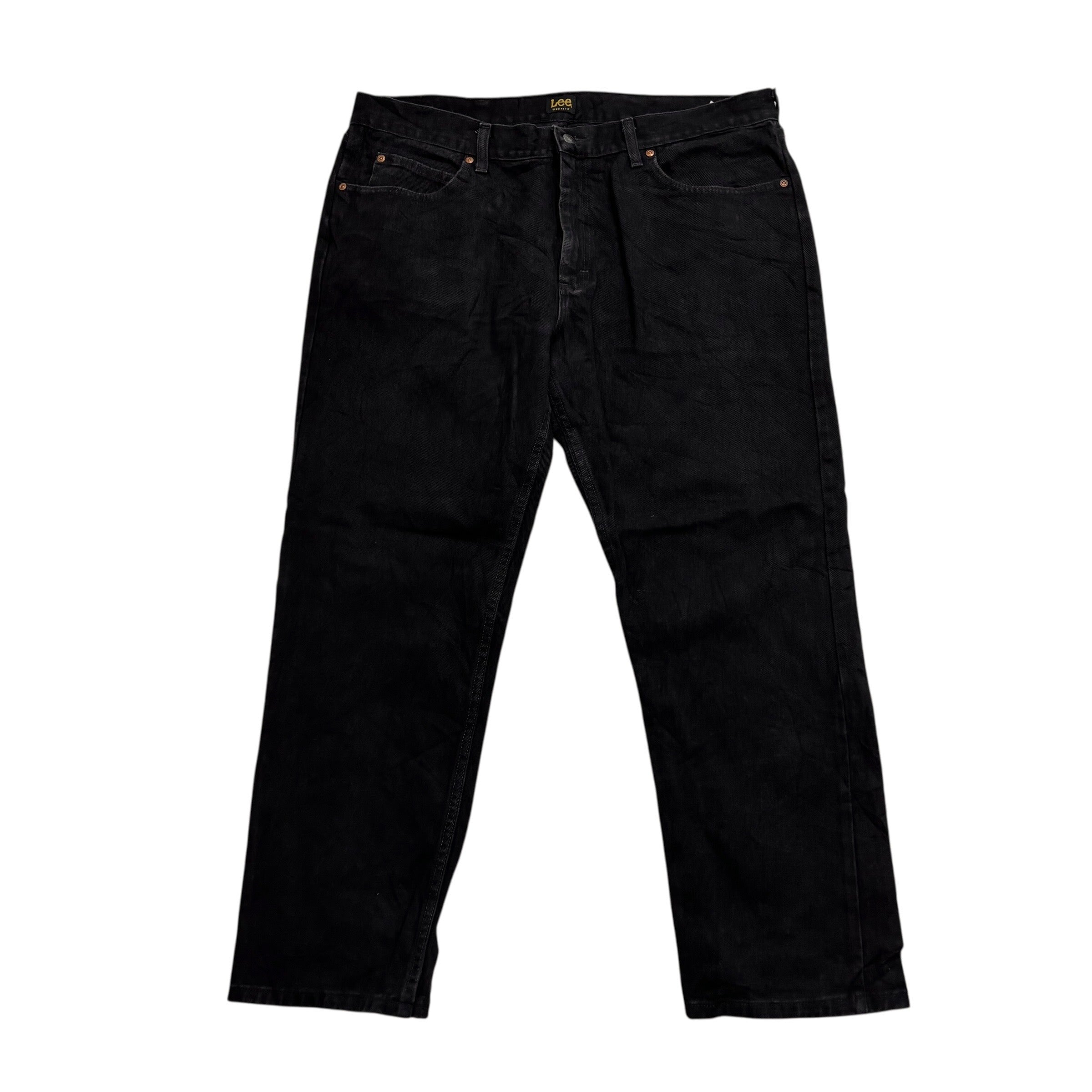 Lee Jeans W40 L29 Mens Black Regular Straight Fit Denim (E)