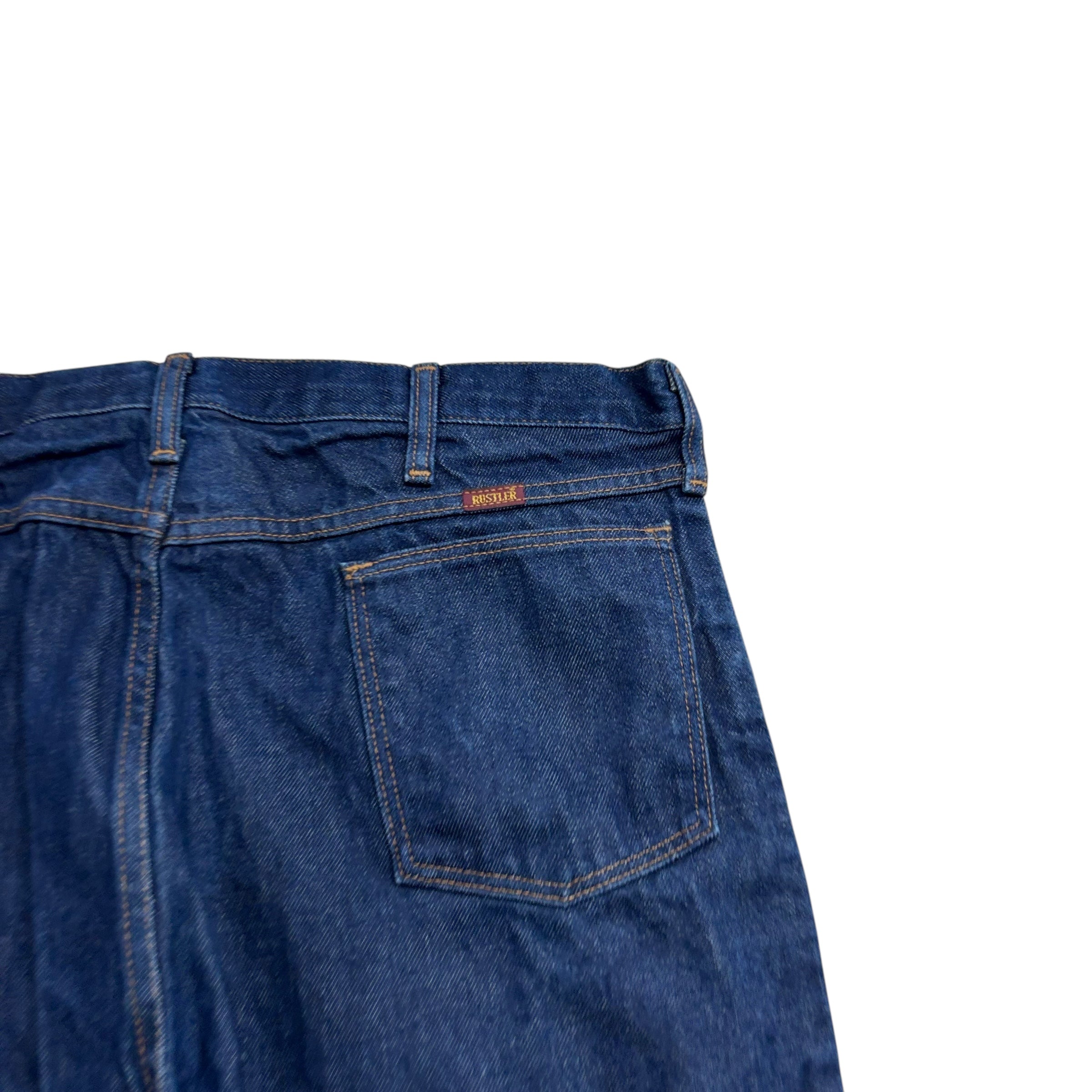 Rustler Jeans W38 L32 Mens Dark Blue Regular Fit Made In USA Vintage Denim (E)