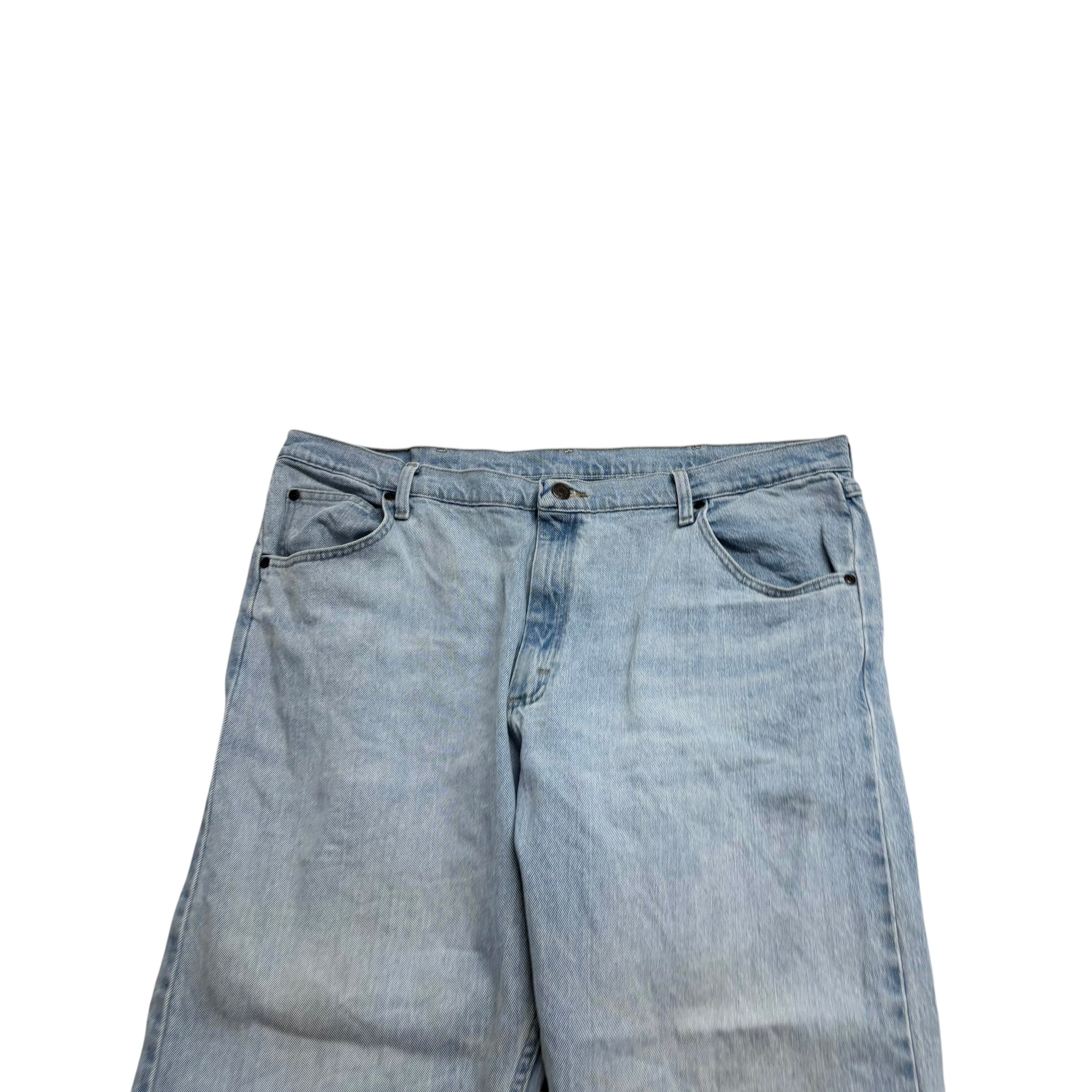 Wrangler Jeans W40 L30 Mens Light Blue Relaxed Straight Fit Stretch Denim (F)