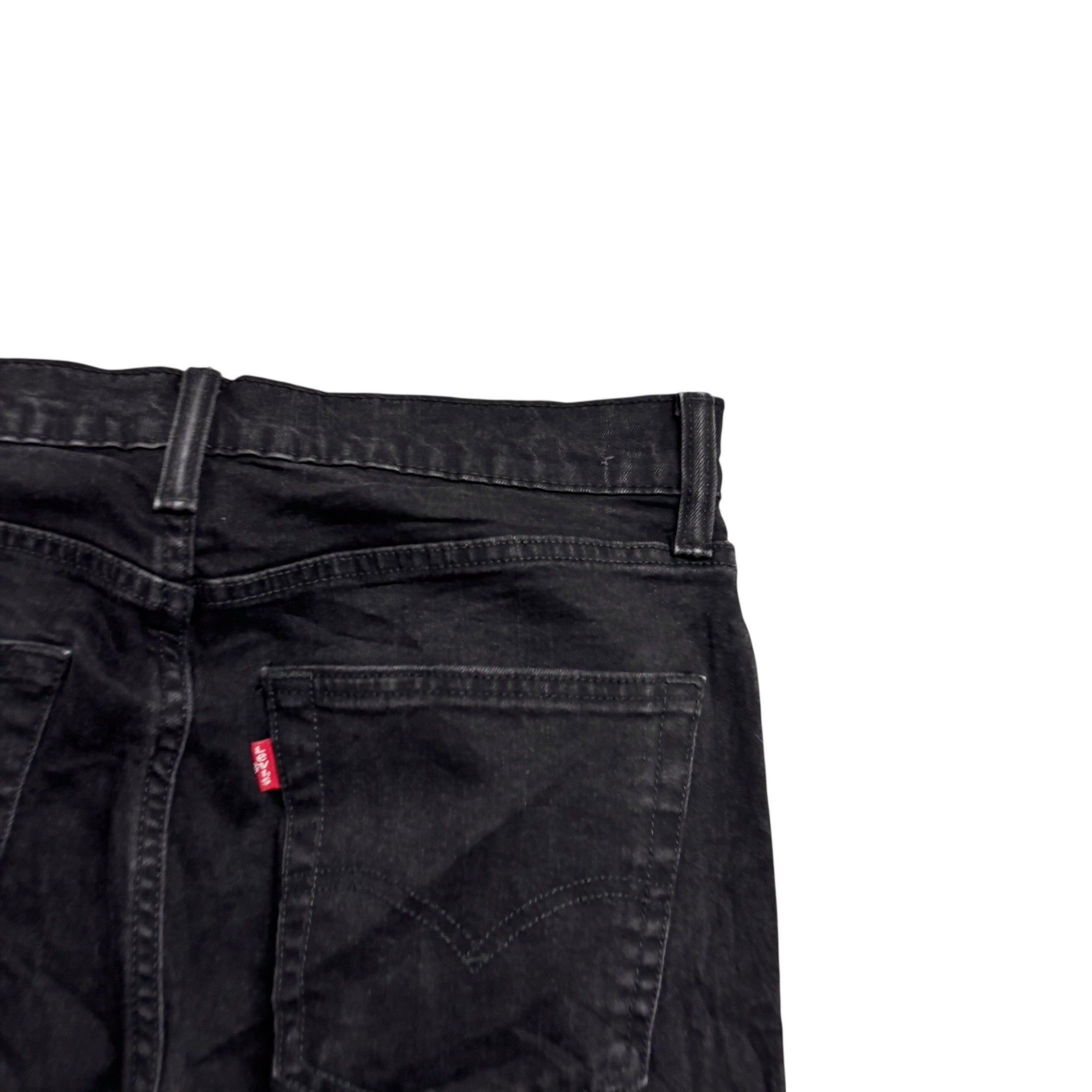 Levis 502 Jeans W32 L31 Mens Black Regular Tapered Fit Stretch Denim