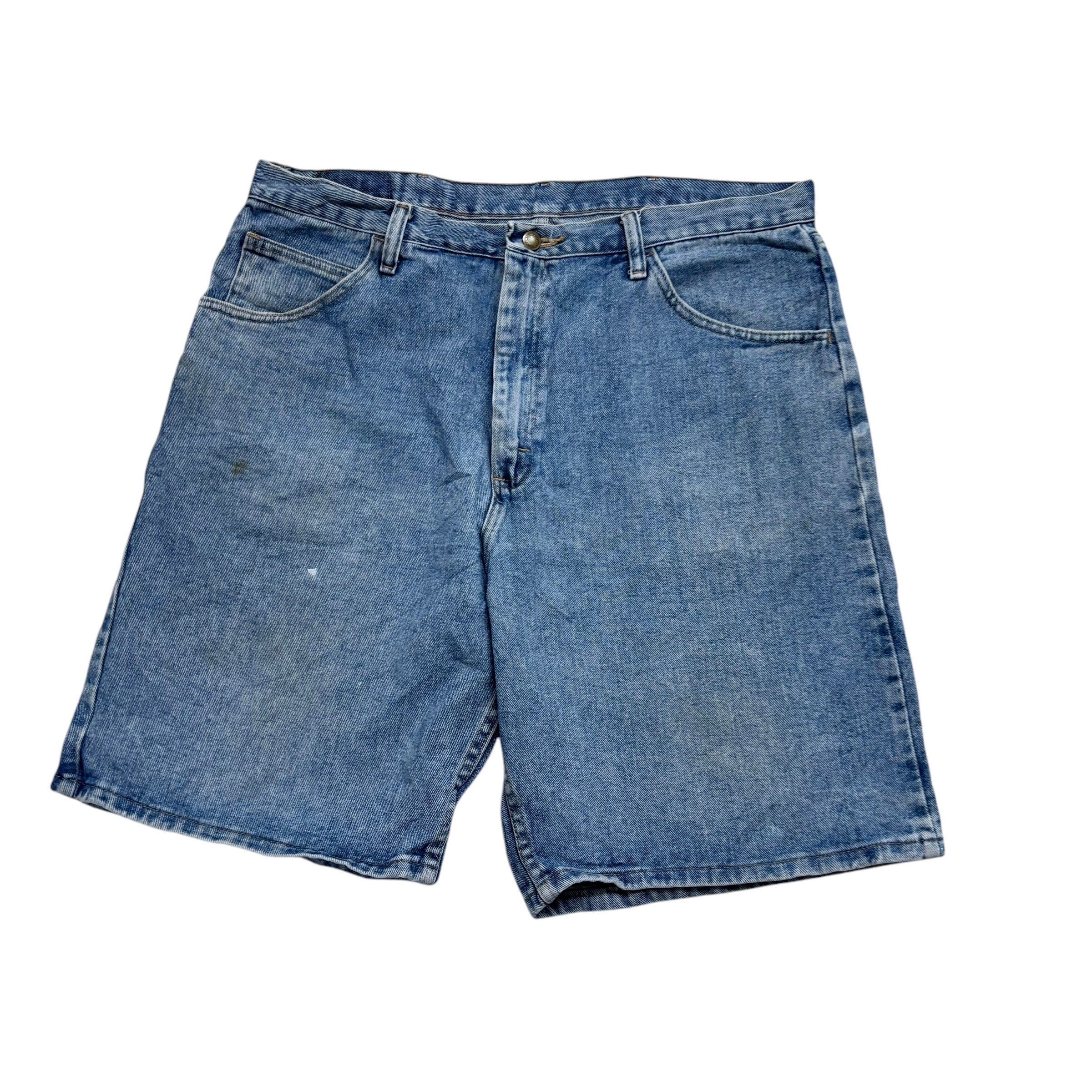Wrangler Baggy Jorts W38 Mens Denim Shorts Light Blue Relaxed Fit (F)