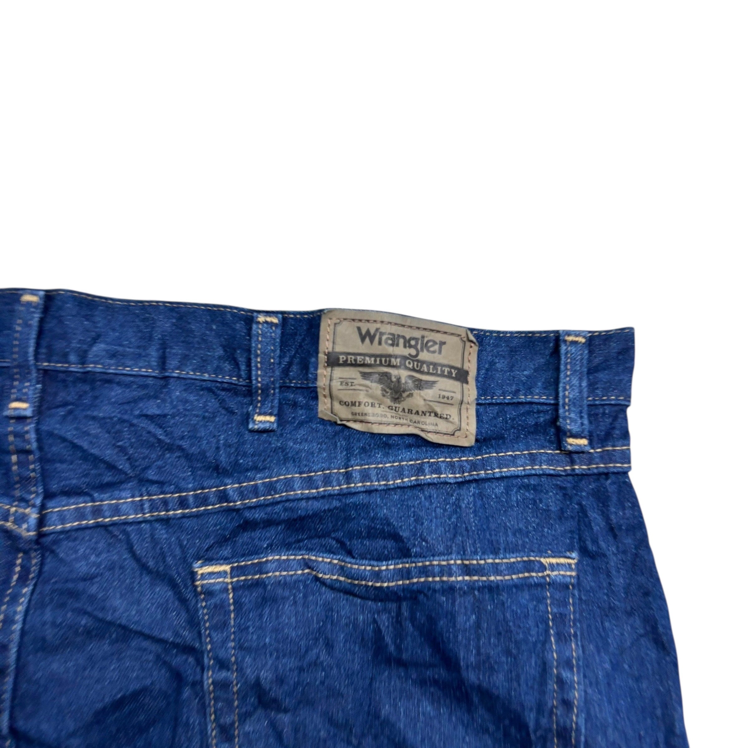 Wrangler Jeans W42 L29 Mens Dark Blue Regular Straight Fit Denim (E)