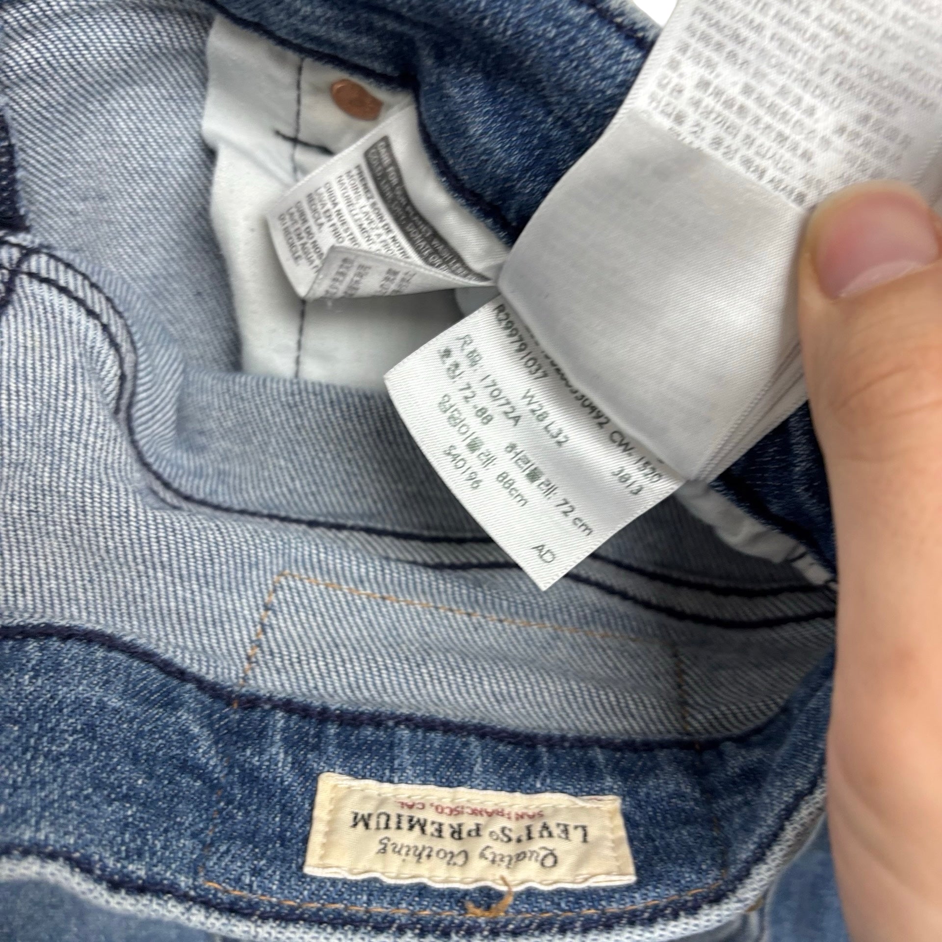 Levis 512 Jeans W28 L28 Mens Navy Blue Slim Tapered Fit Stretch Denim