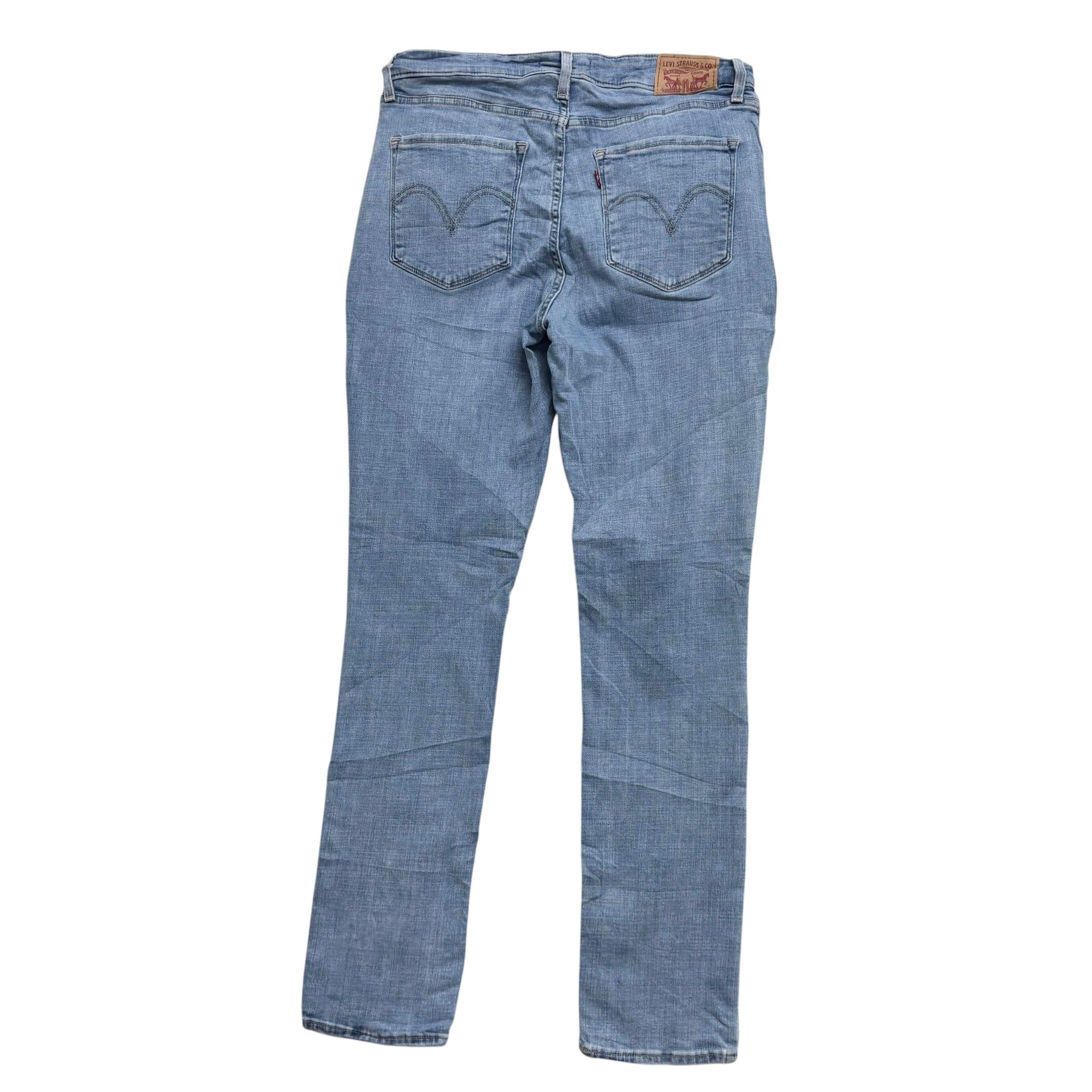 Levis Jeans W30 L30 Womens Classic Mid Rise Skinny Fit Light Blue Stretch Denim