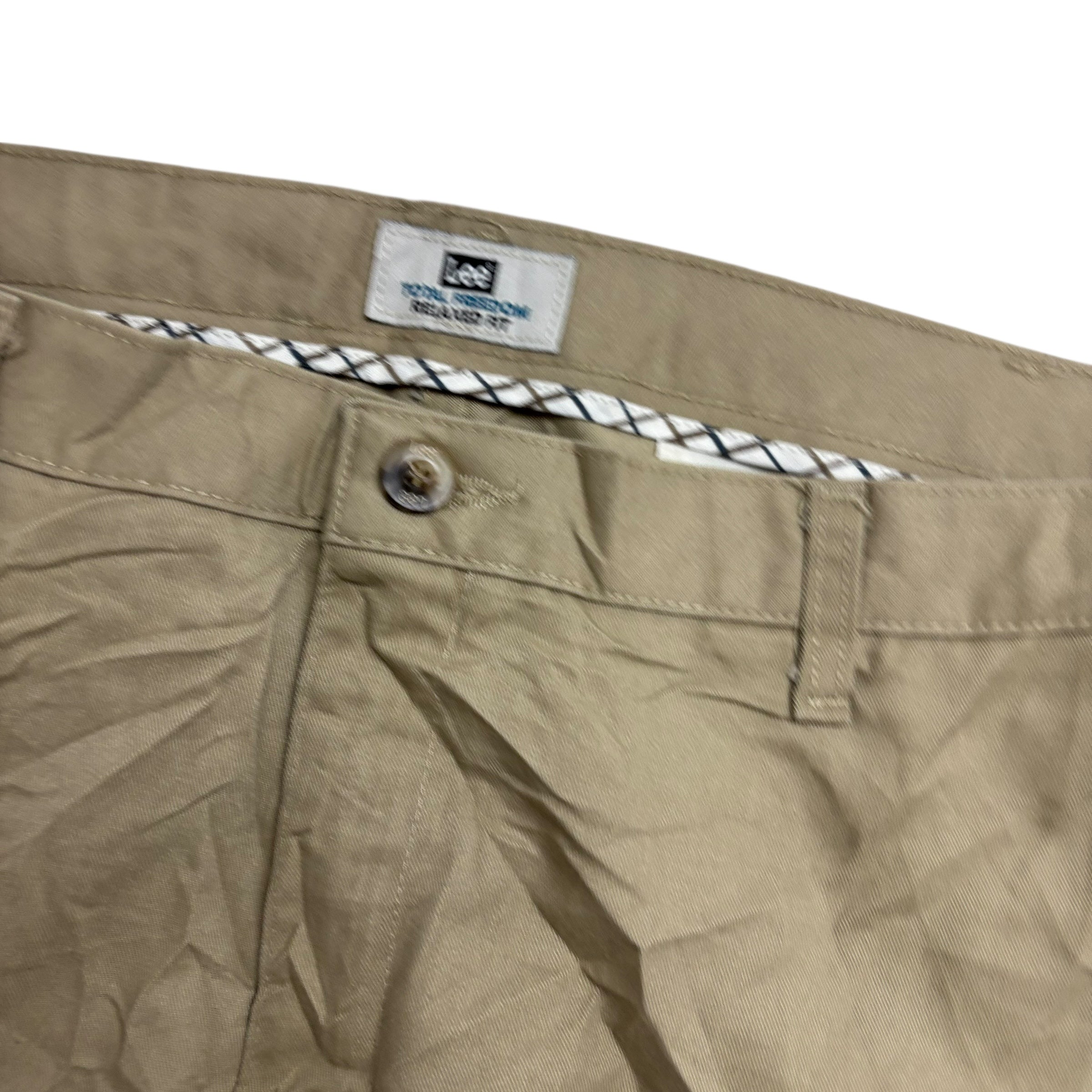 Lee Trousers W40 L30 Mens Beige Relaxed Fit Total Freedom Pants Vintage (E)