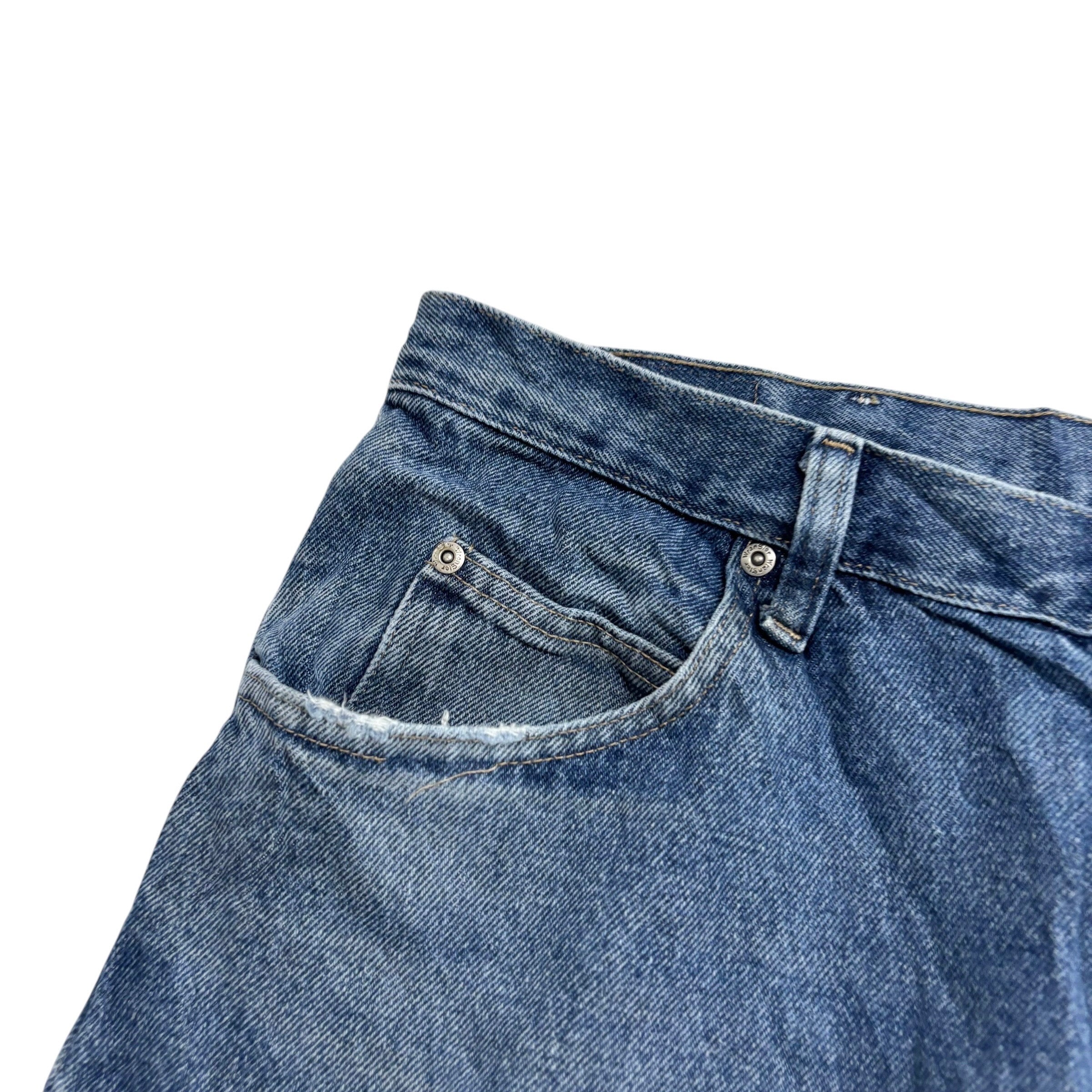 Wrangler Jeans W36 L29 Mens Mid Blue Baggy Relaxed Straight Fit Denim