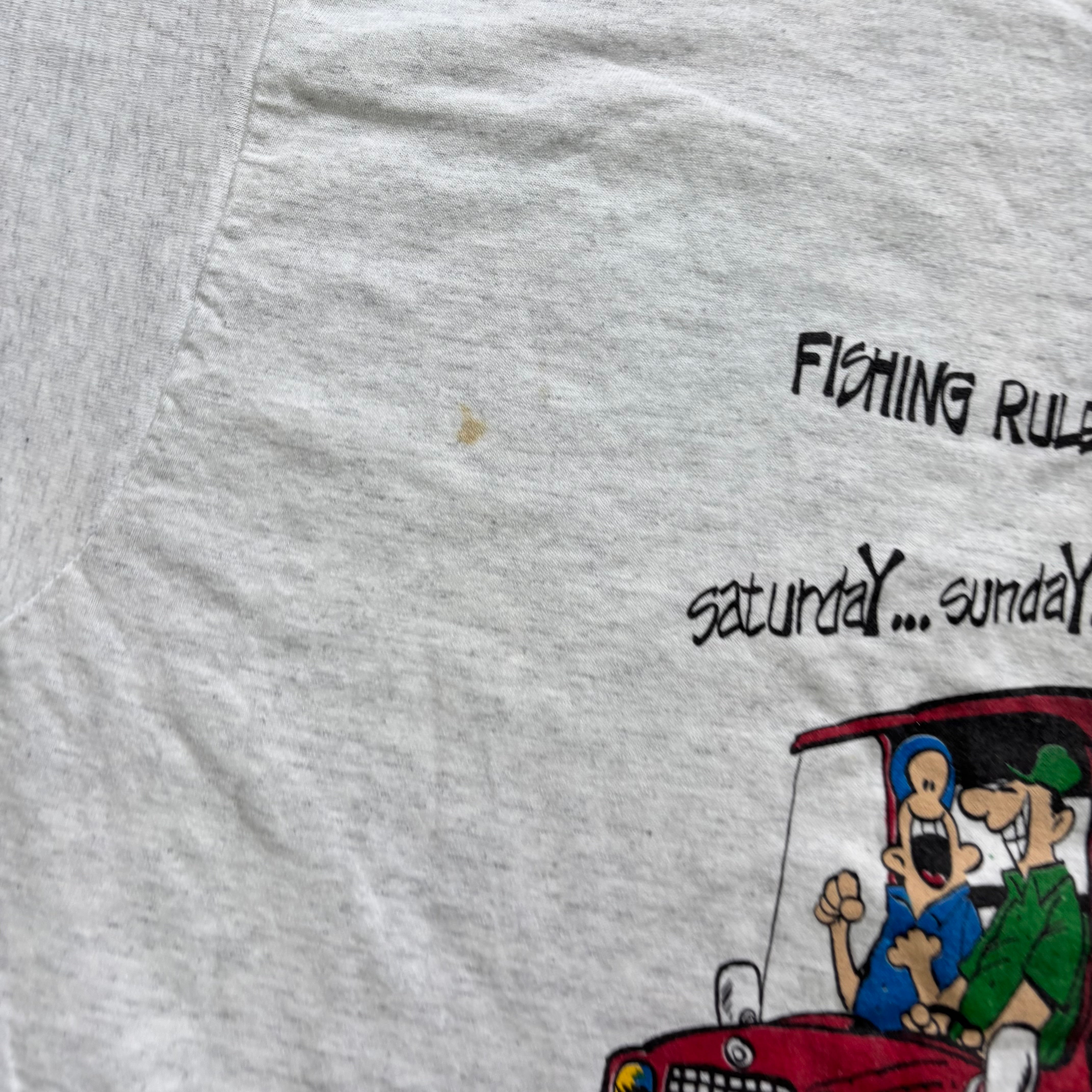 Vintage T Shirt Mens XL Grey Single Stitch Graphic Print 90s USA