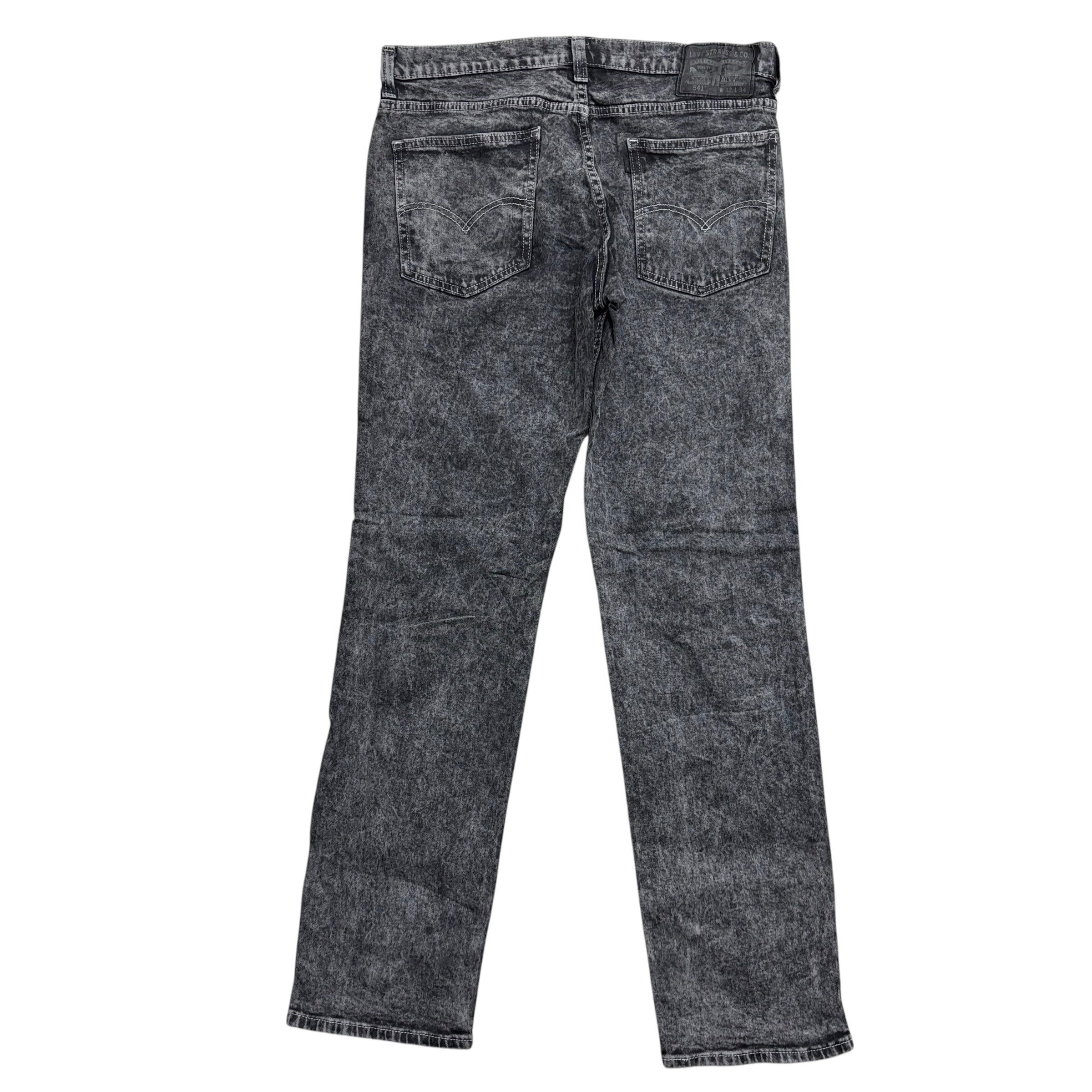 Levis 541 Jeans W32 L34 Mens Grey Athletic Tapered Fit Stretch Denim (E)