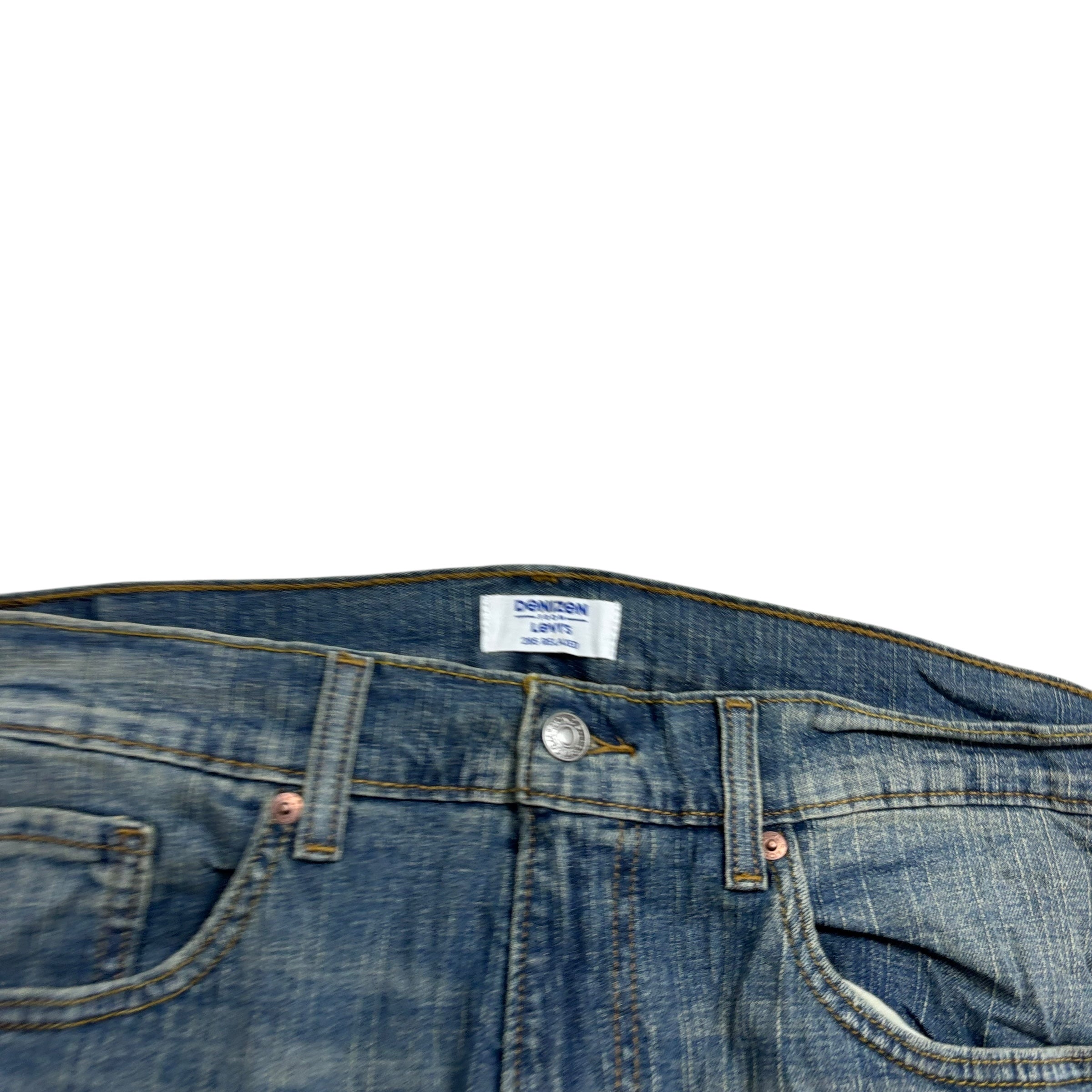 Levis Denizen Jeans W36 L32 Mens Mid Blue Relaxed Baggy Fit Stretch (E)