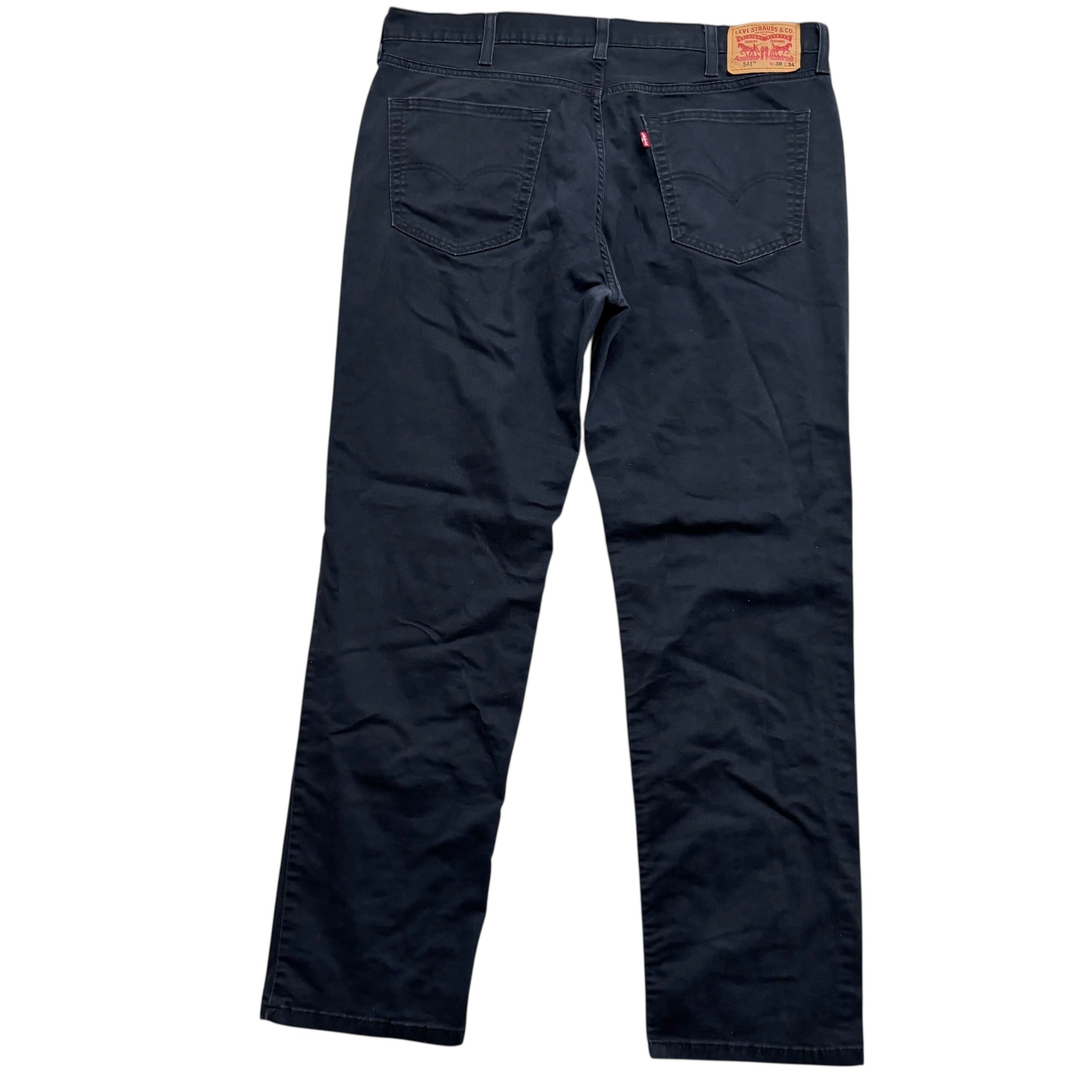 Levis 541 Trousers W38 L33 Mens Navy Blue Athletic Tapered Fit Stretch Pants