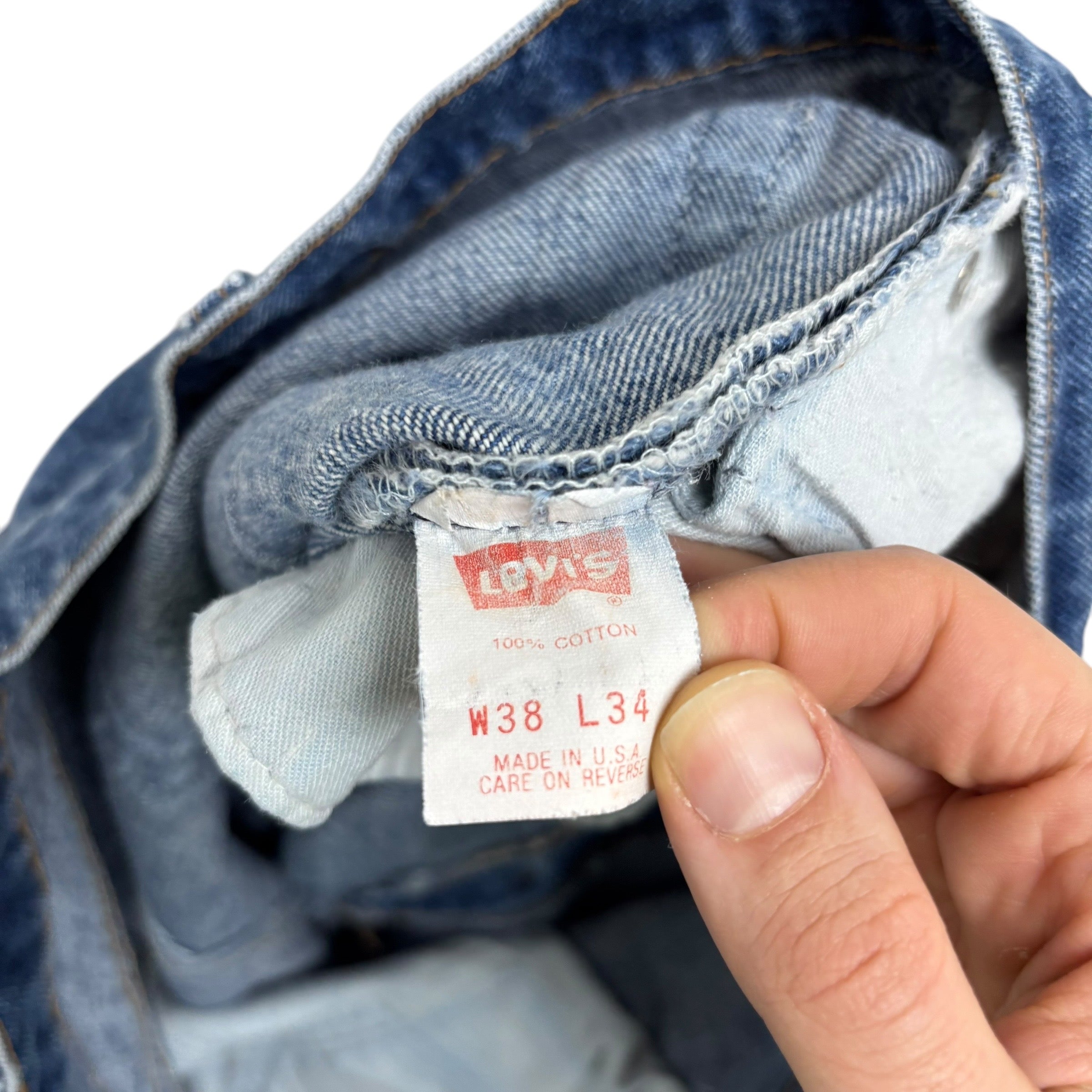 Levis 505 Jeans W36 L34 Mens Mid Blue Regular Straight Made In USA Vintage 80s