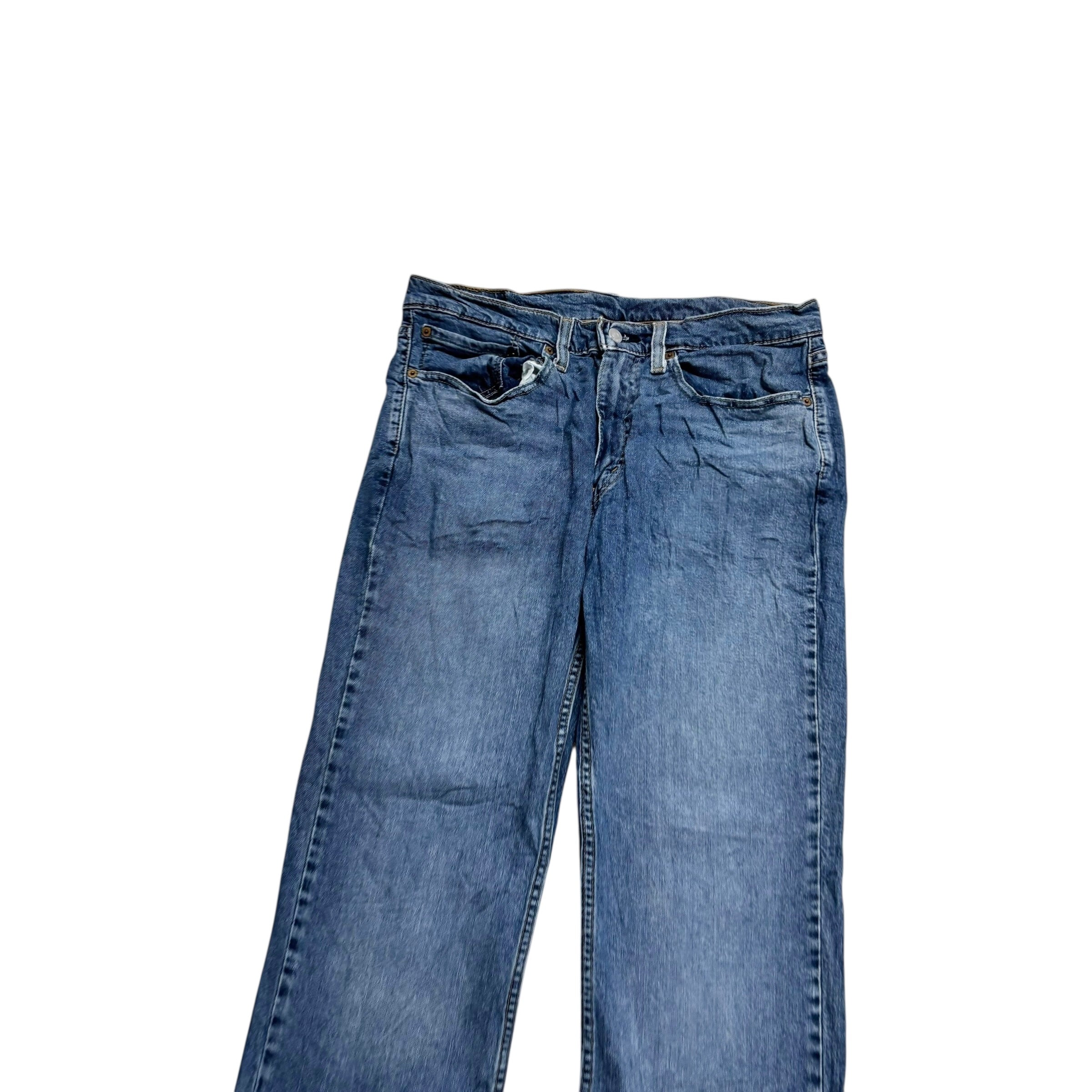 Levis 514 Jeans W34 L34 Mens Mid Blue Regular Straight Fit Stretch Denim (E)