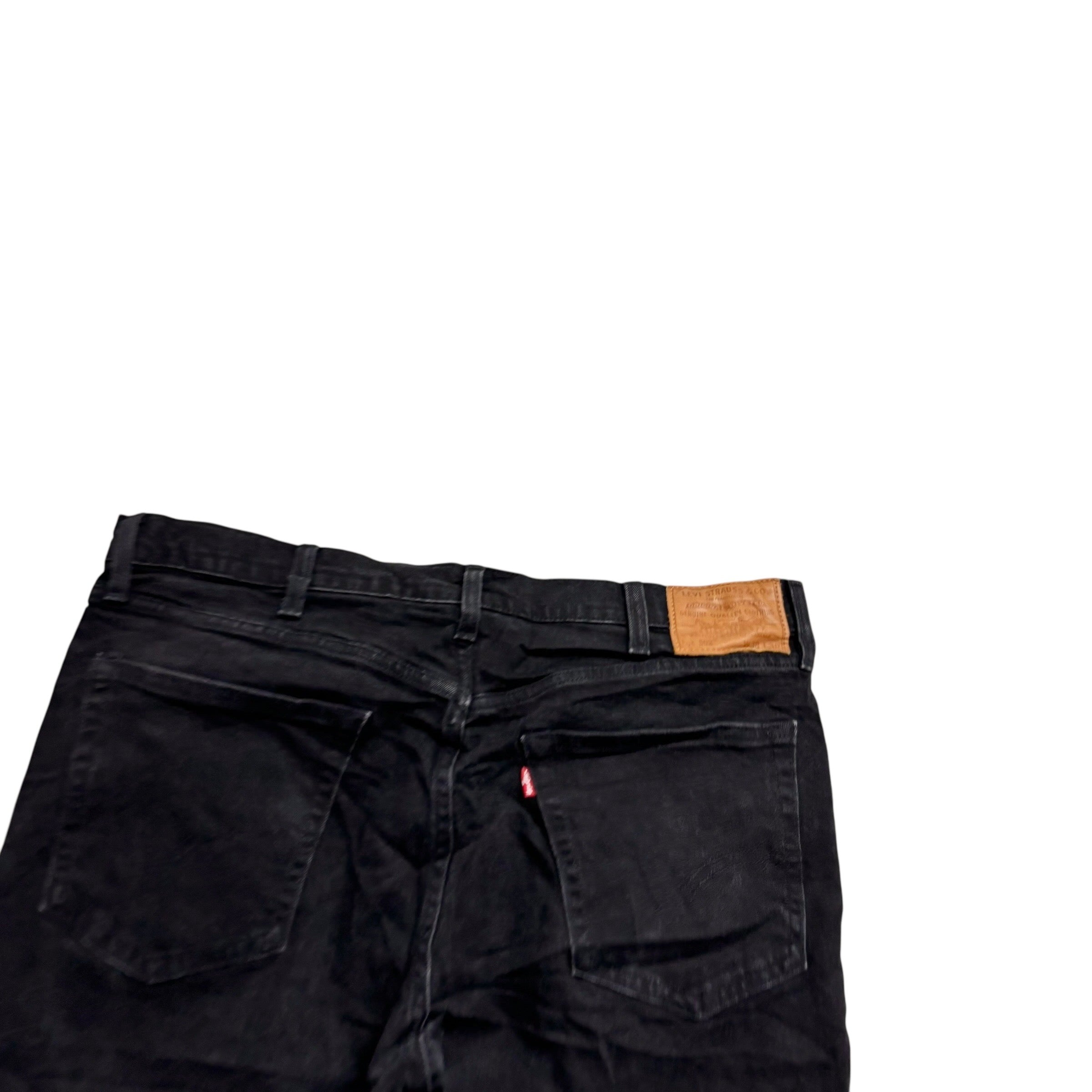 Levis 502 Jeans W38 L29 Mens Black Regular Tapered Fit Stretch Denim (E)
