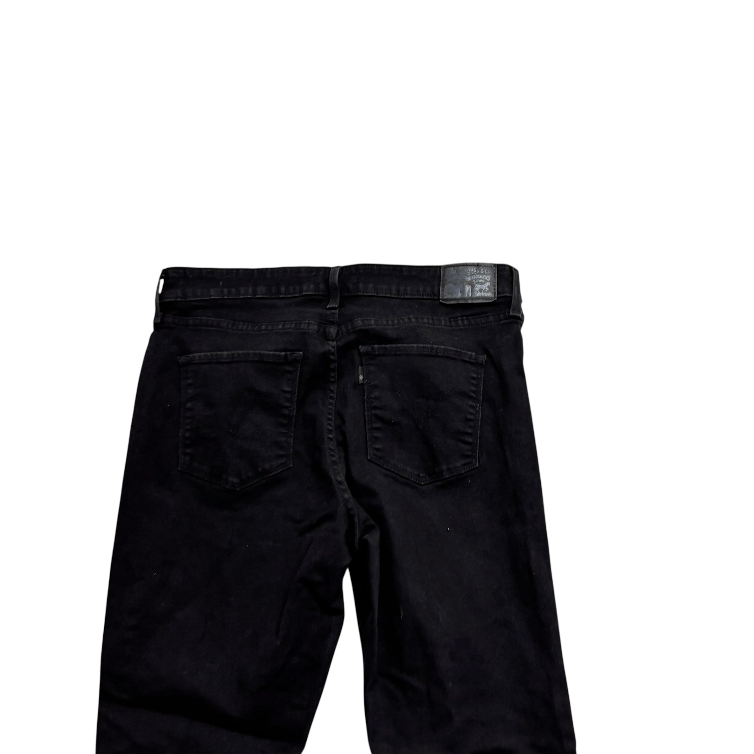 Levis Jeans W32 L27 Womens Mid Rise Skinny Fit Black Stretch Denim (E)