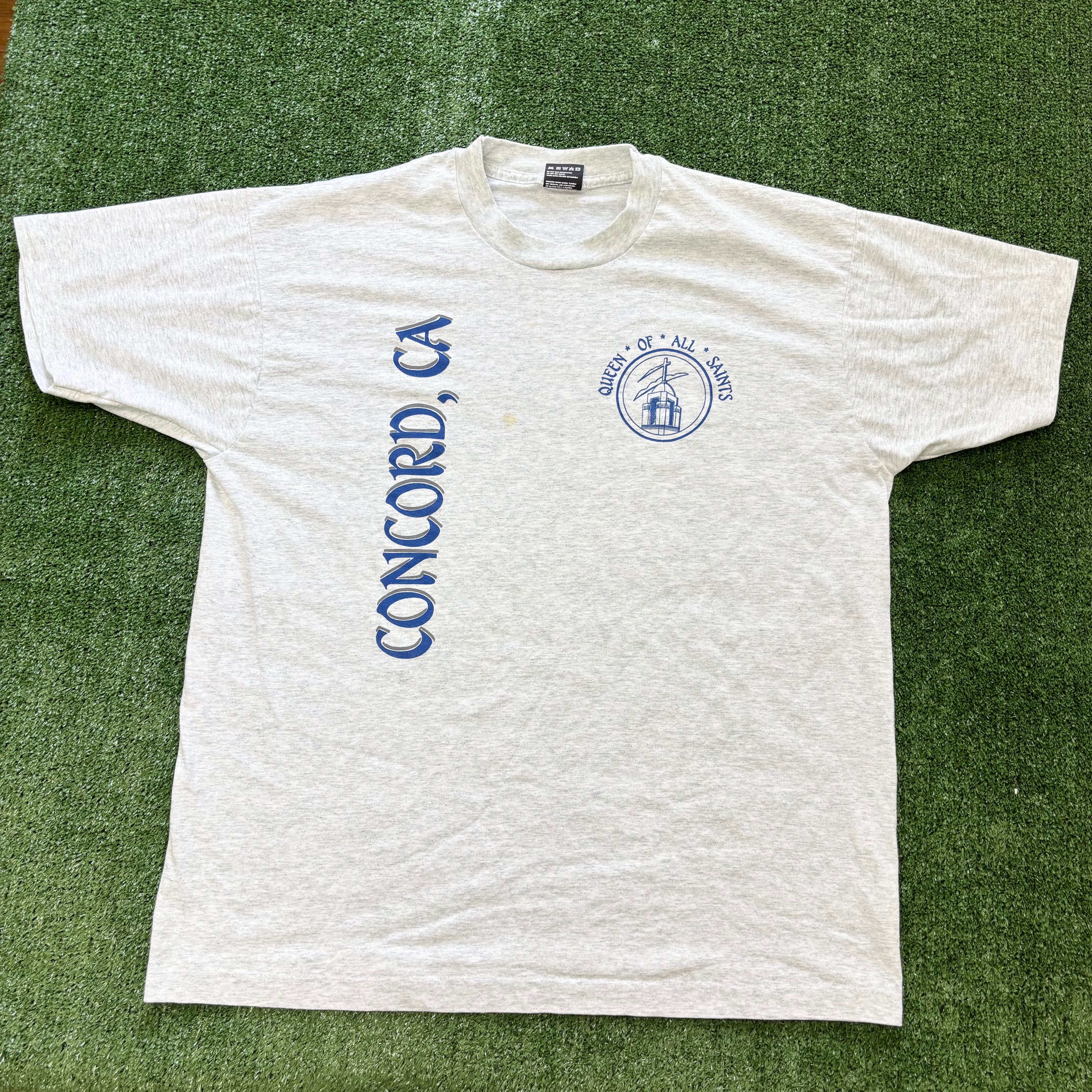 Vintage T Shirt Mens Large Grey Single Stitch Graphic Print 90s USA (F)