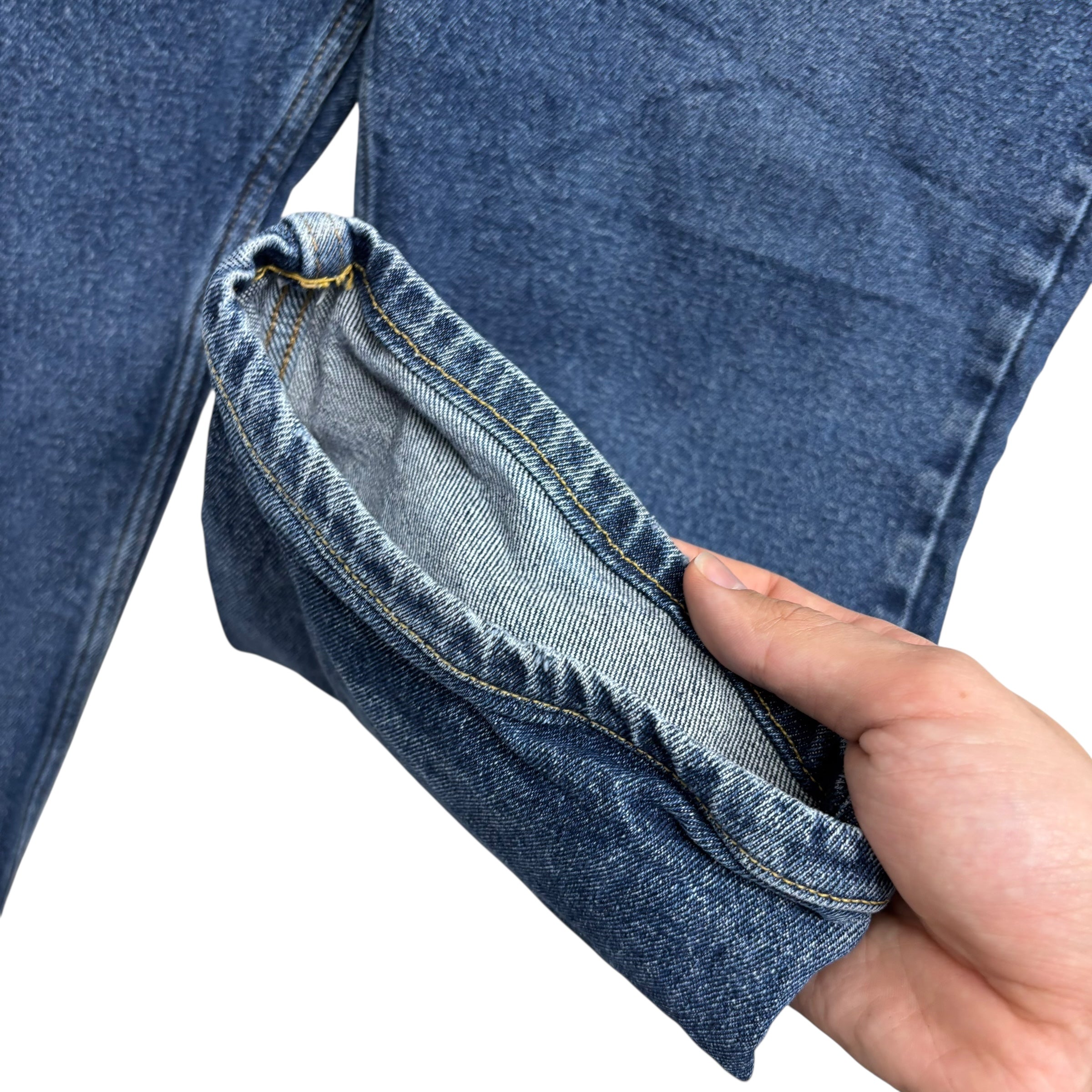 Wrangler Jeans W44 L25 Mens Mid Blue Regular Straight Fit Stretch Denim (E)