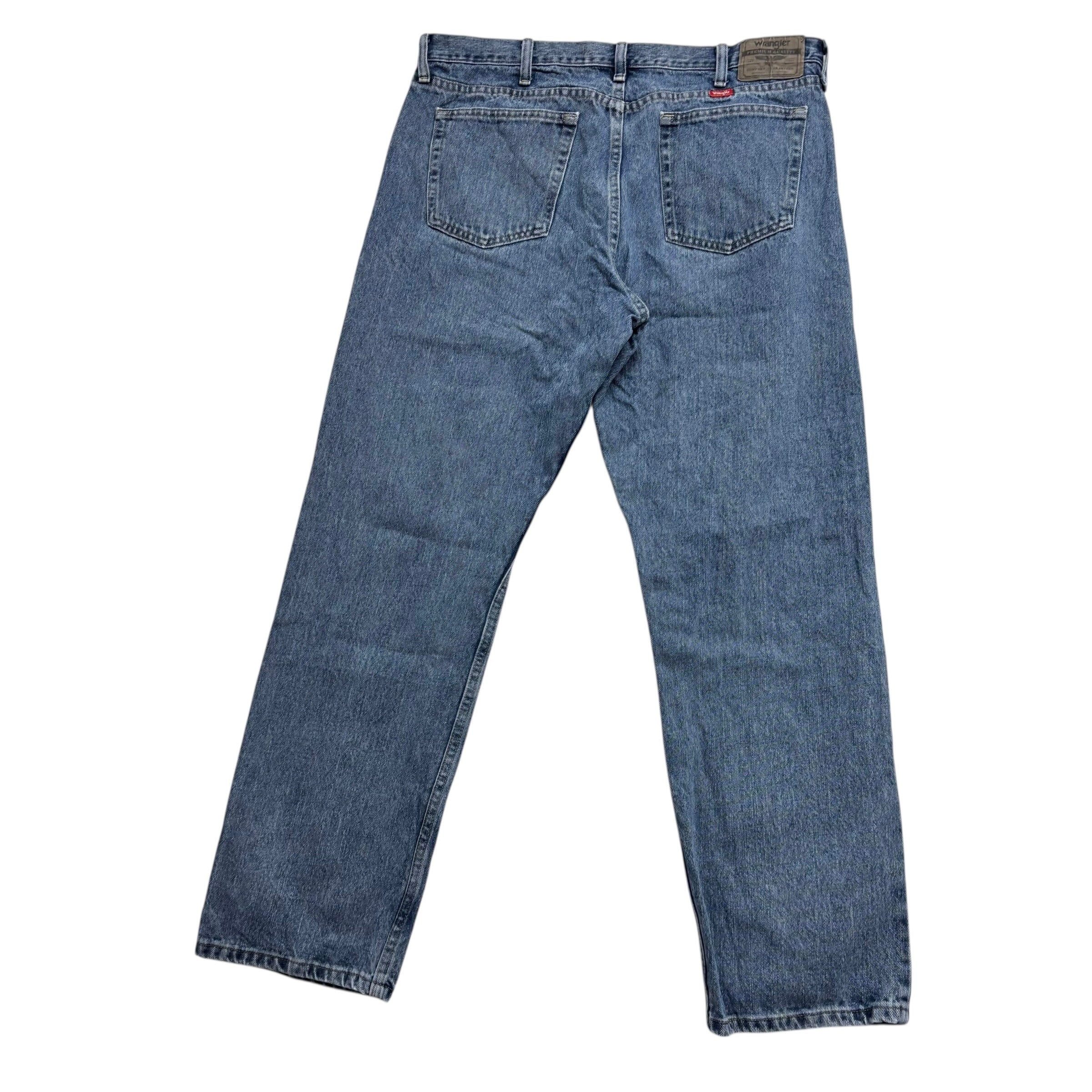 Wrangler Jeans W37 L32 Mens Mid Blue Baggy Relaxed Straight Fit Denim (E)