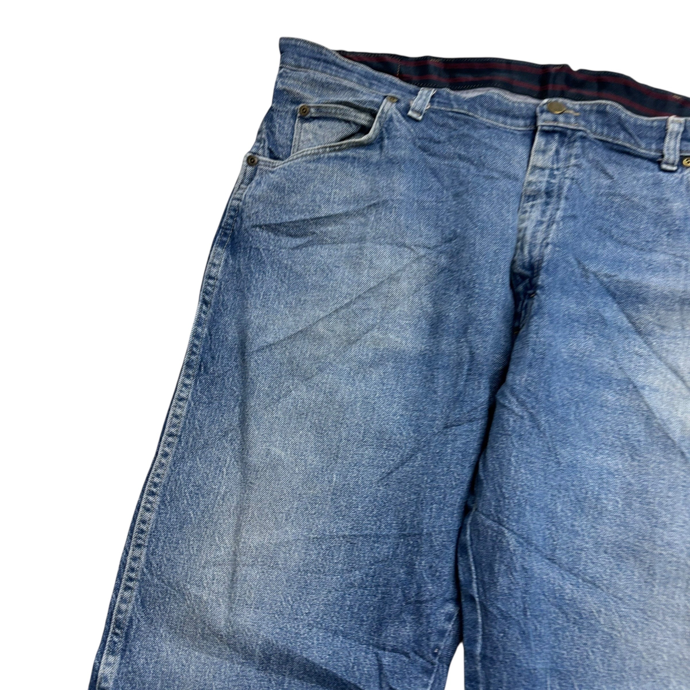 Wrangler Jeans W40 L29 Mens Mid Blue Regular Straight Fit Stretch Denim