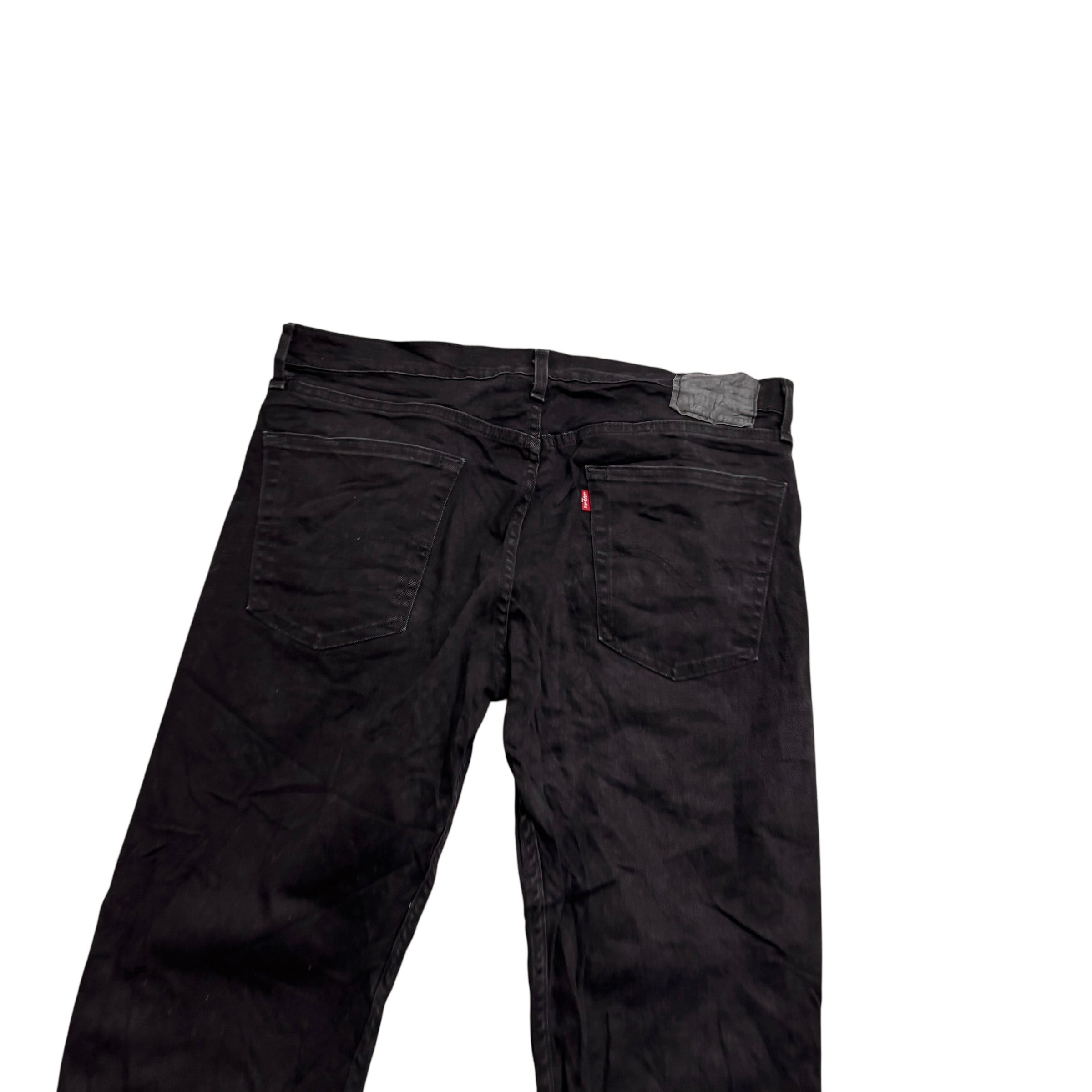 Levis 502 Jeans W36 L34 Mens Black Regular Tapered Fit Stretch Denim (E)