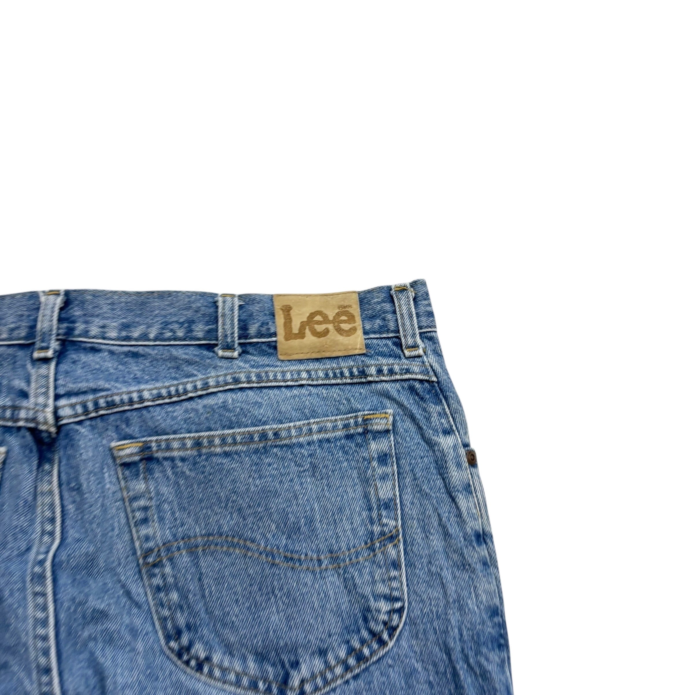 Lee Jeans W38 L30 Mens Light Blue Regular Straight Fit Vintage Denim (E)