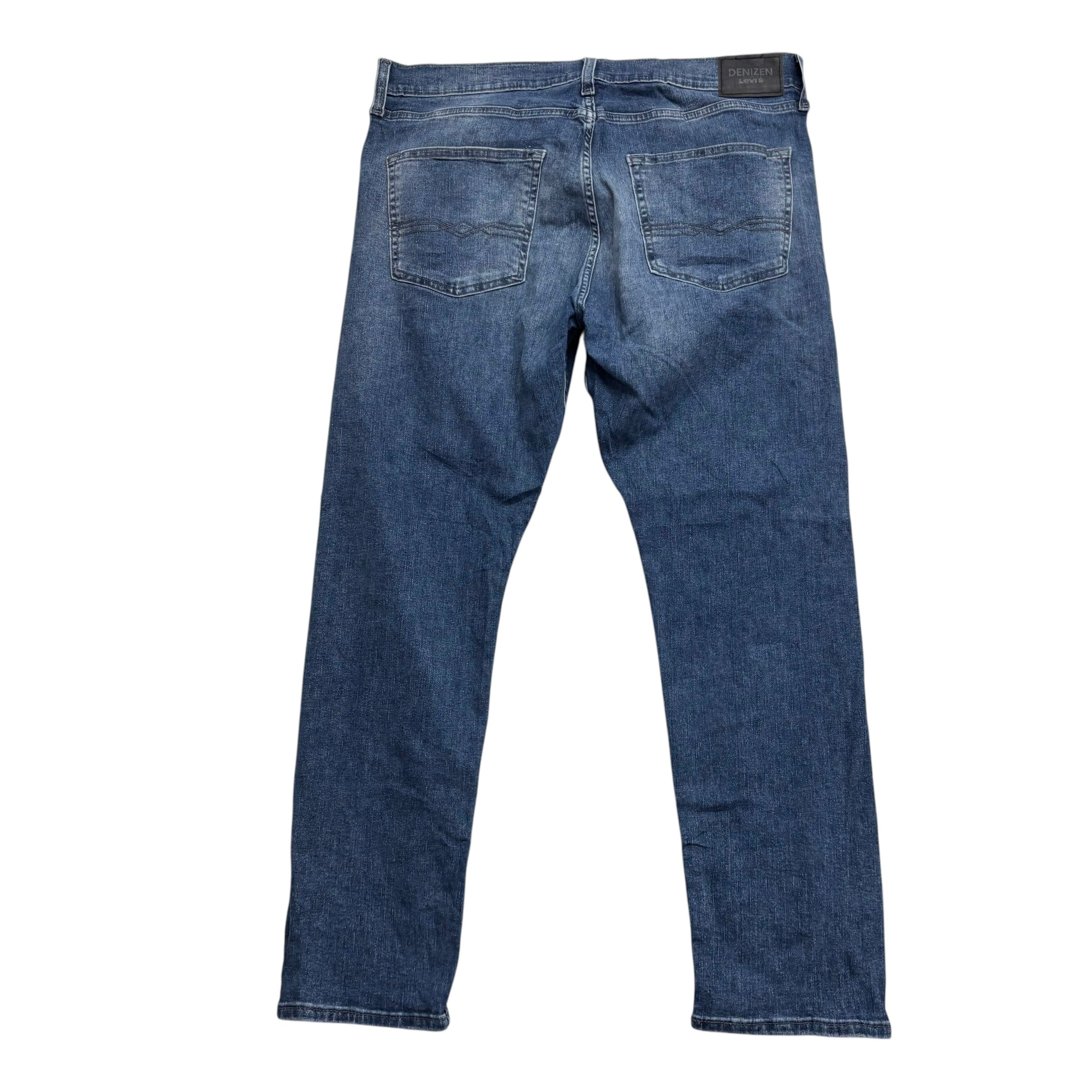 Levis Denizen Jeans W36 L30 Mens Mid Blue Regular Tapered Fit Stretch (E)