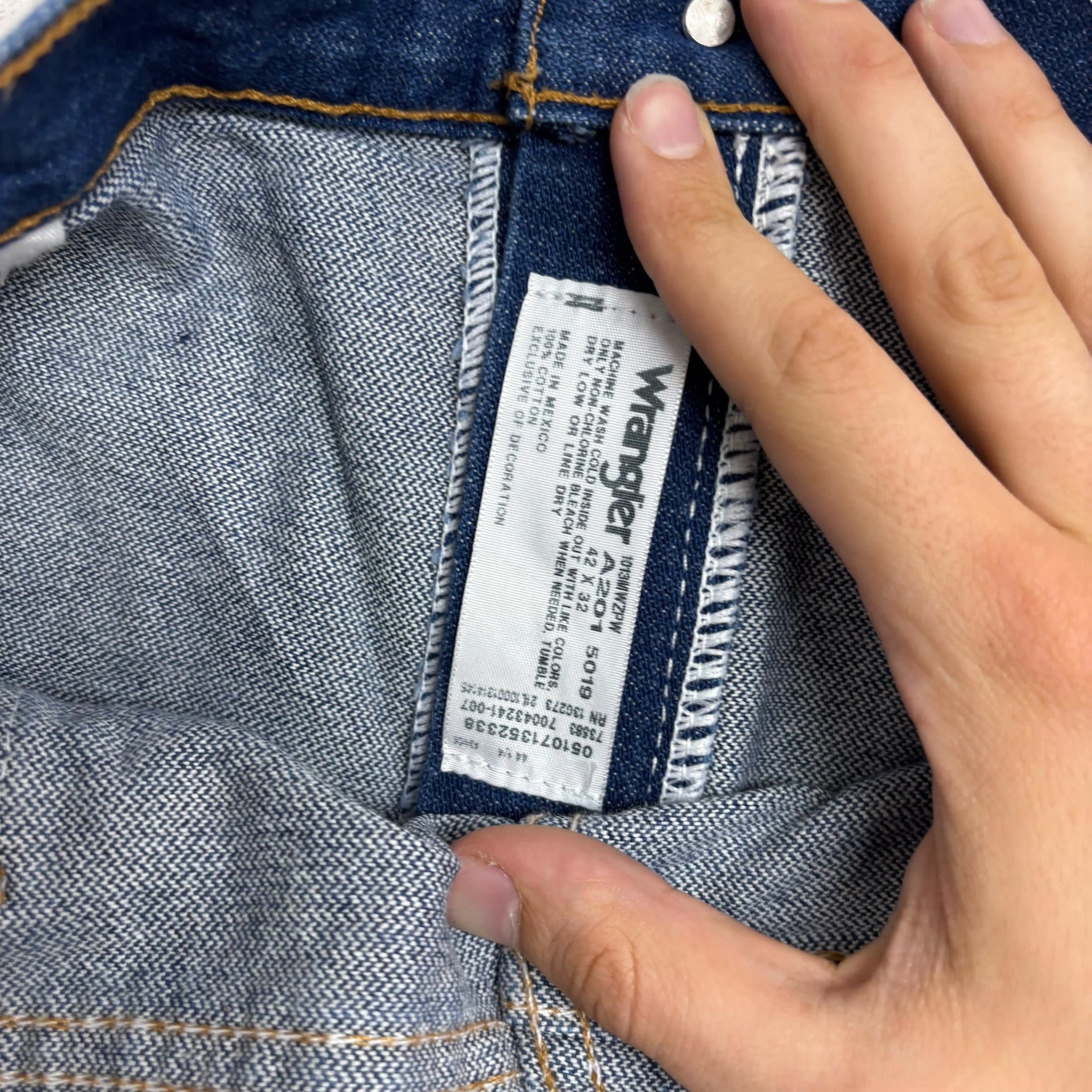 Wrangler Jeans Cowboy Cut W42 L32 Mens Dark Blue 13MWZ Original Fit Denim (E)