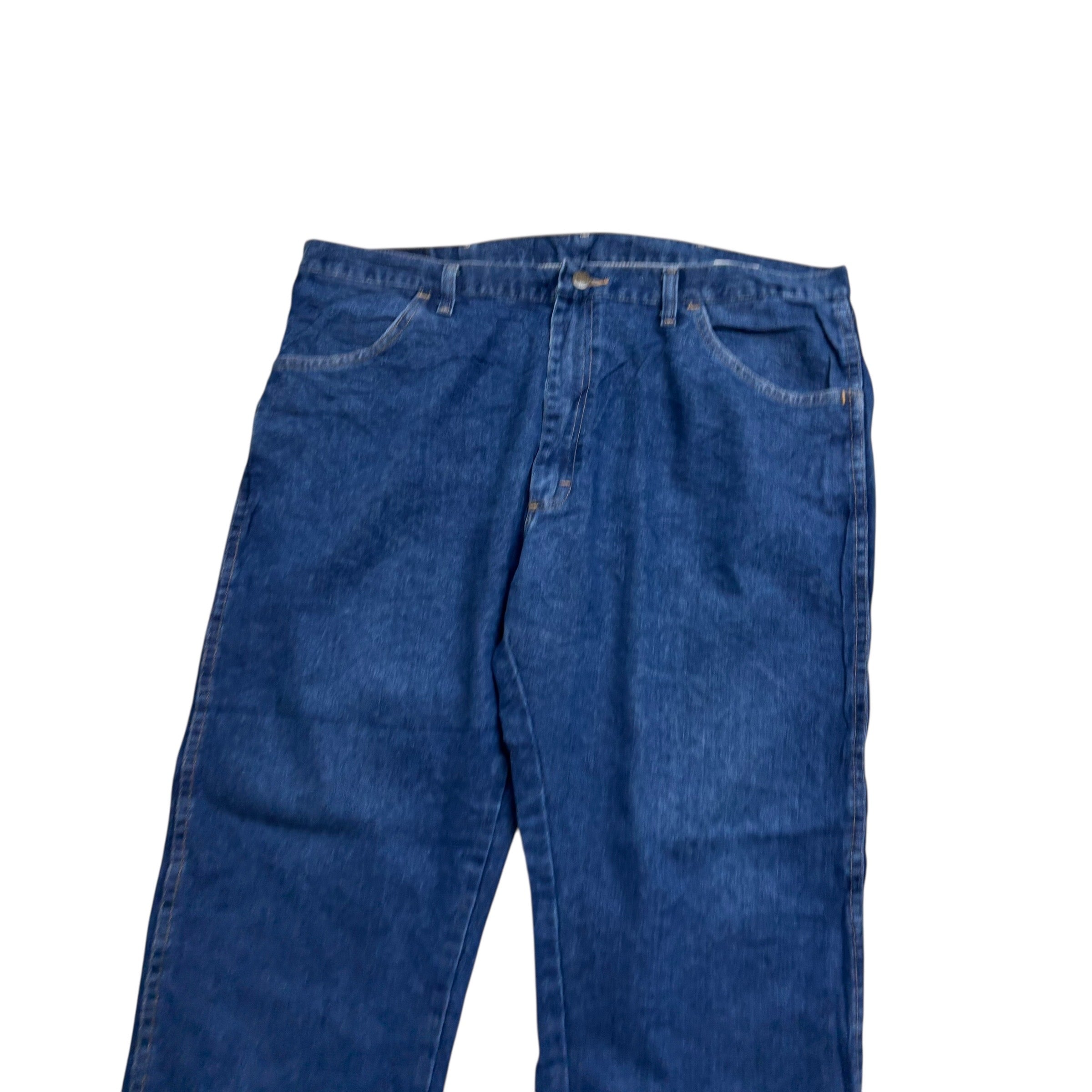 Wrangler Jeans W40 L25 Mens Dark Blue Regular Straight Fit Denim (E)