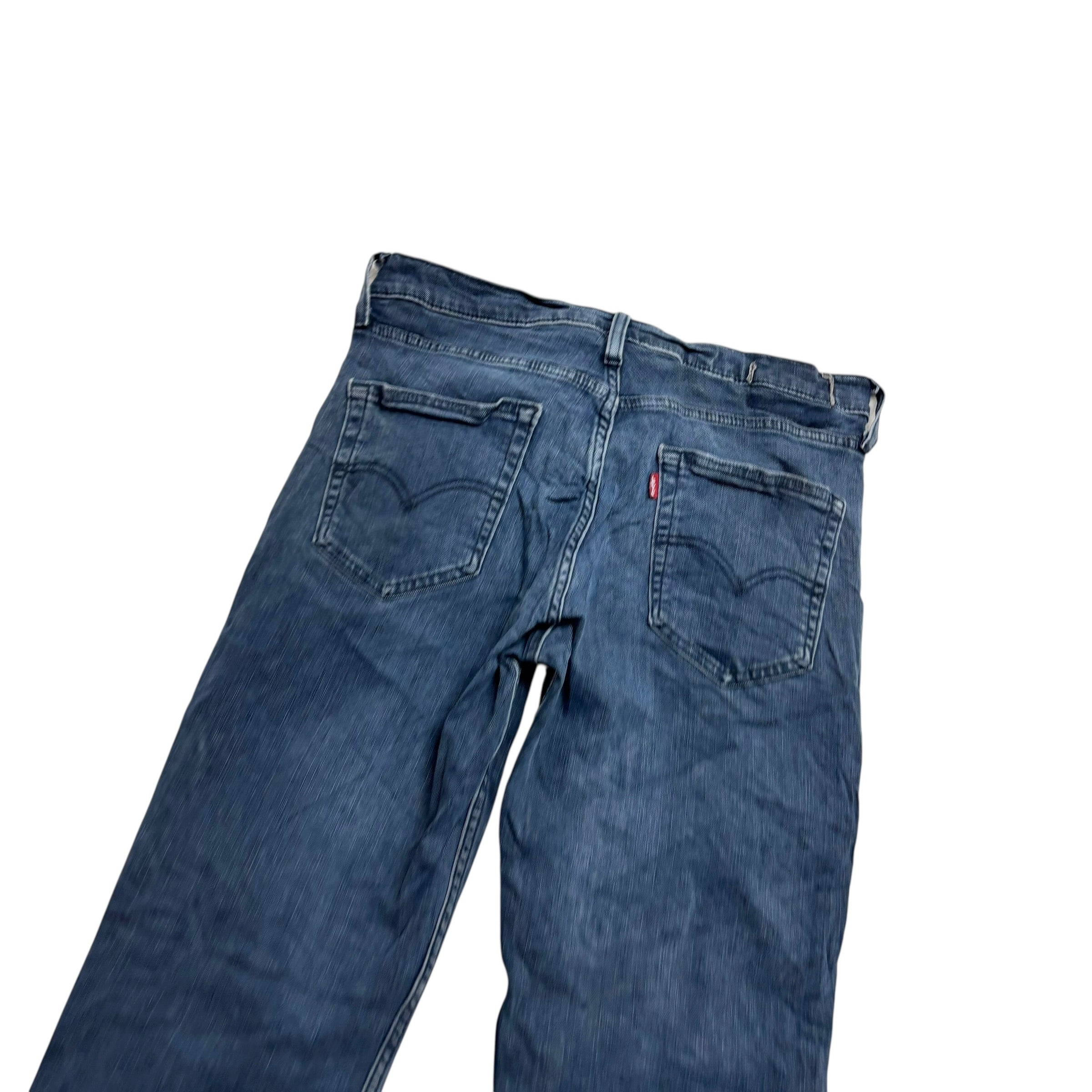 Levis 514 Jeans W32 L34 Mens Navy Blue Slim Straight Fit Stretch Denim (F)