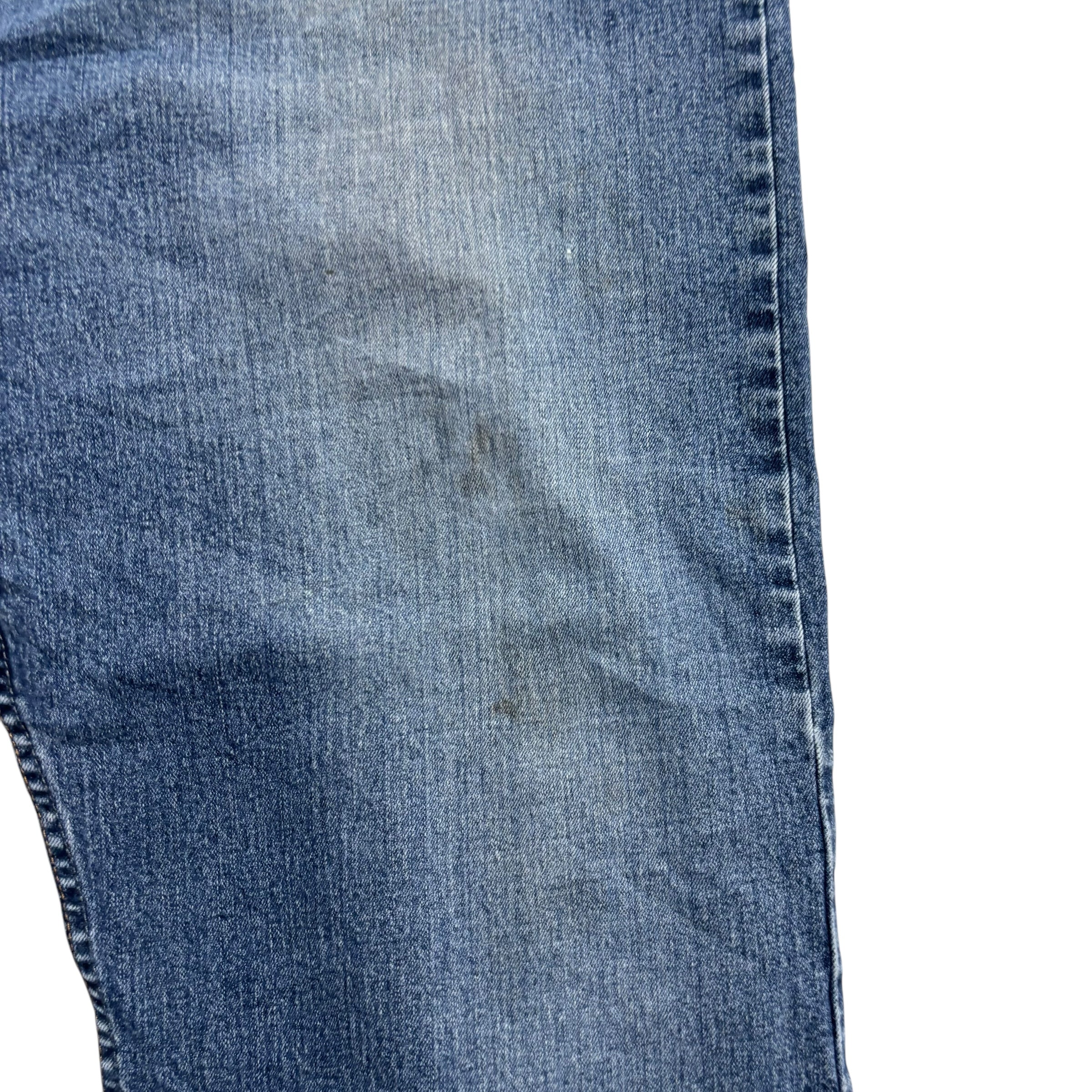 Wrangler Jeans W48 L30 Mens Mid Blue Relaxed Straight Fit Stretch Denim (F)