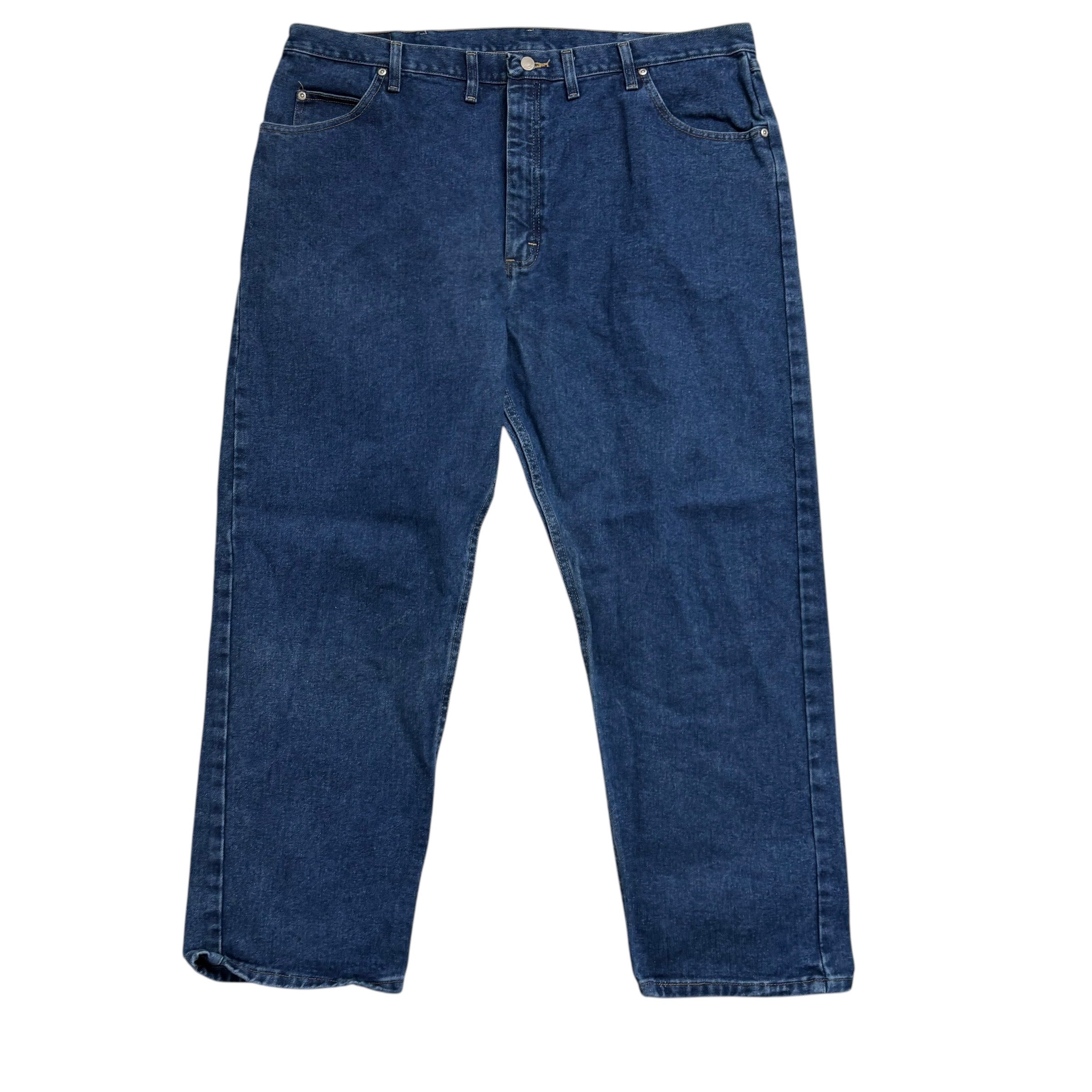 Wrangler Jeans W44 L30 Mens Mid Blue Relaxed Straight Fit Vintage Denim (E)