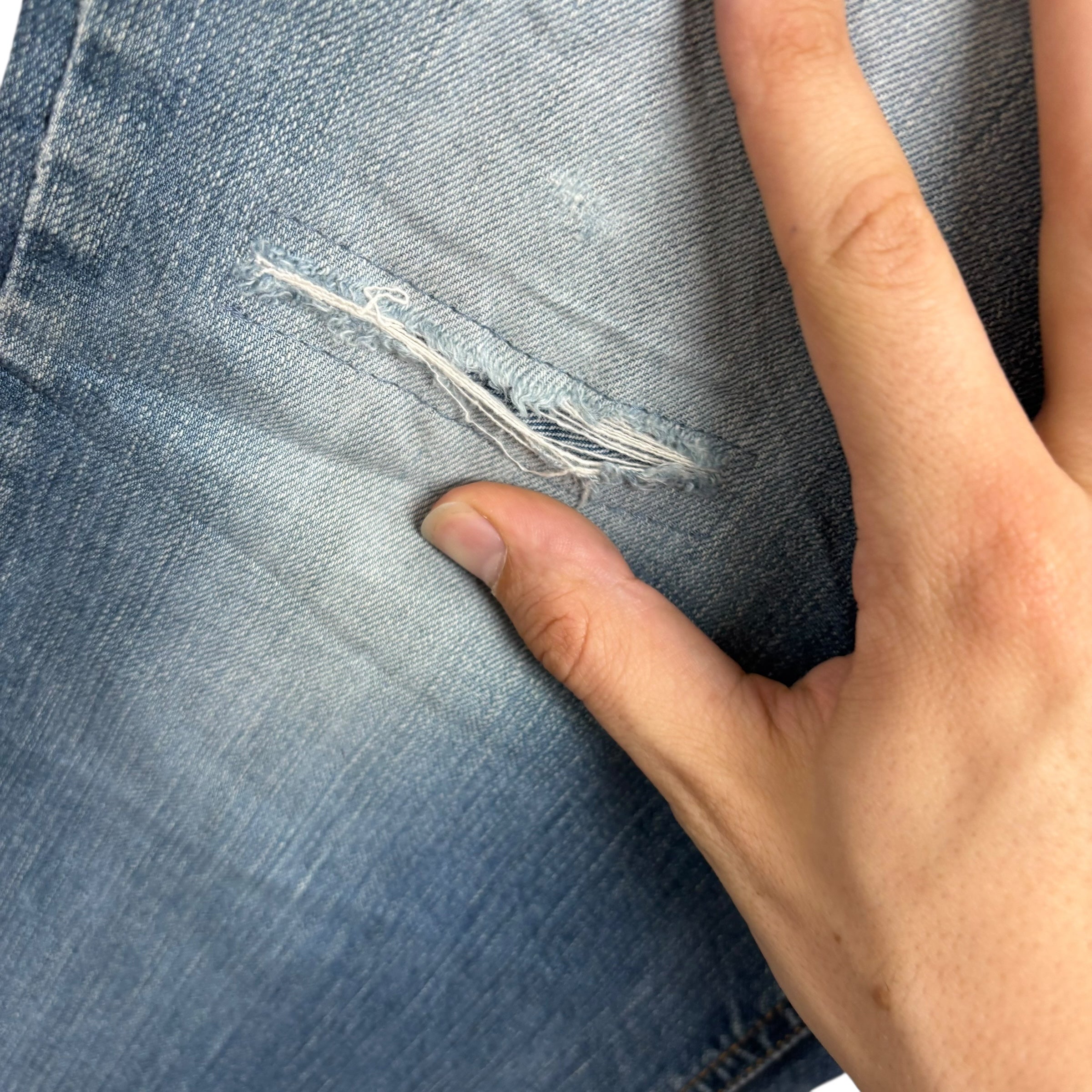 Levis 541 Jeans W36 L31 Mens Mid Blue Athletic Tapered Fit Stretch Denim (F)