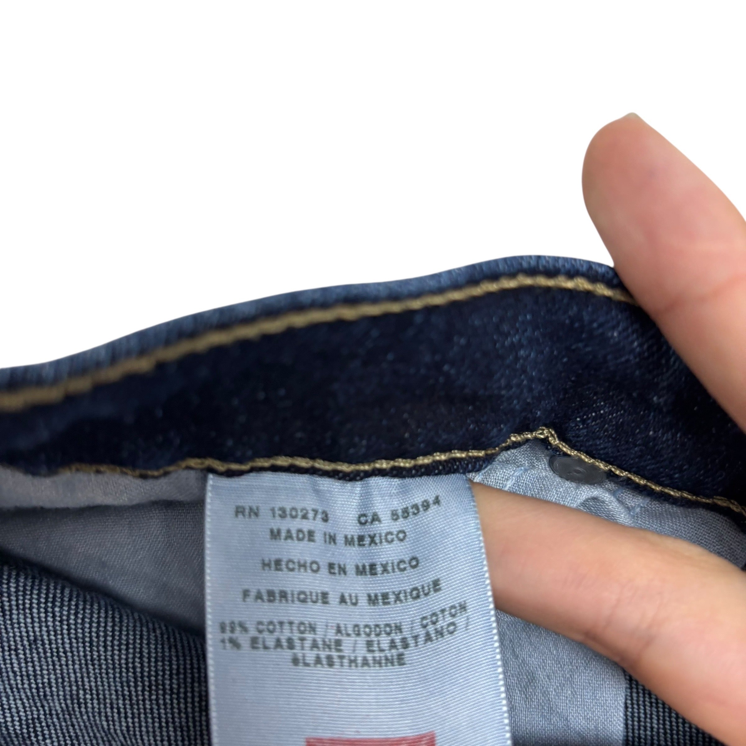 Wrangler Jeans W44 L30 Mens Dark Blue Regular Straight Fit Stretch Denim (E)