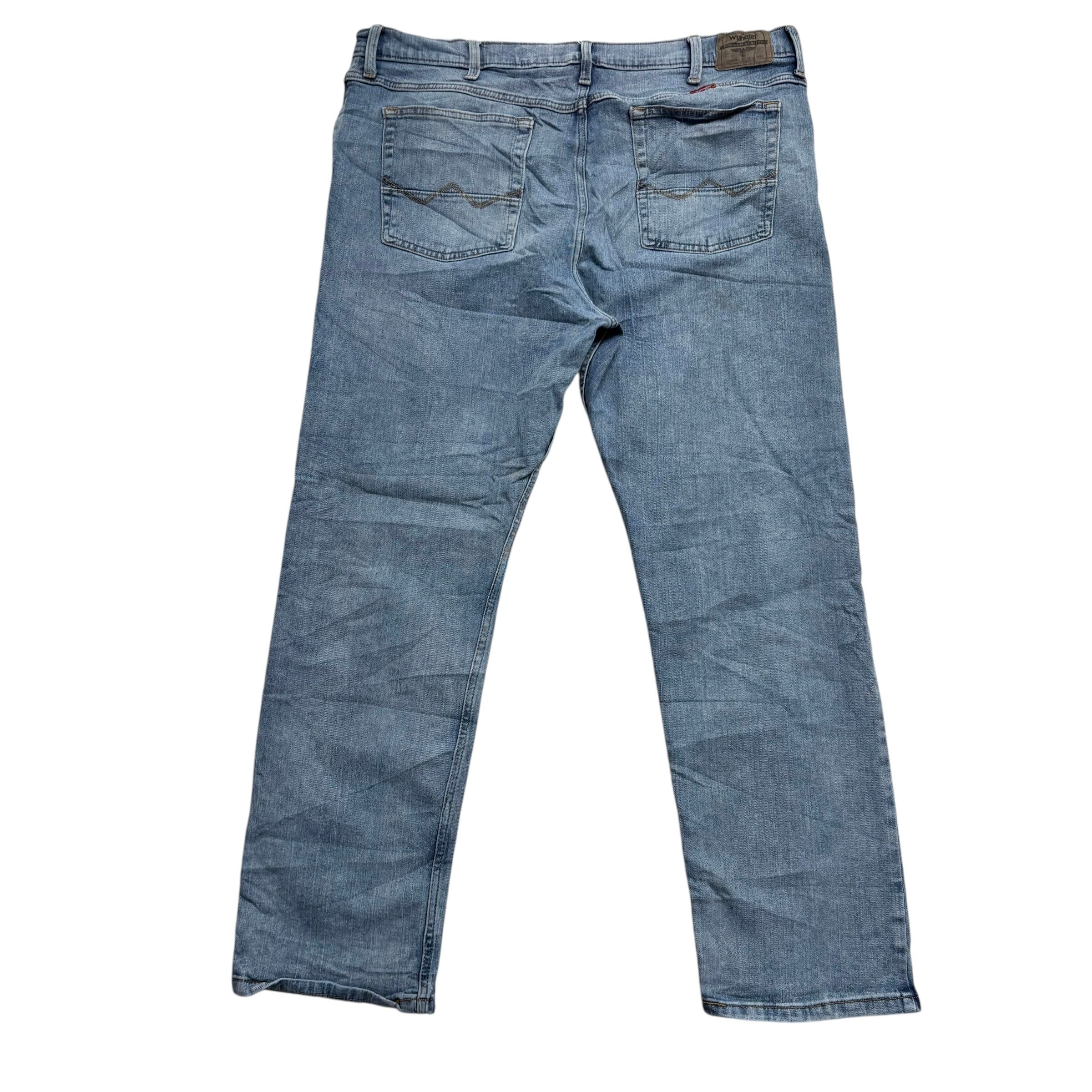 Wrangler Jeans W40 L30 Mens Light Blue Slim Straight Fit Stretch Denim