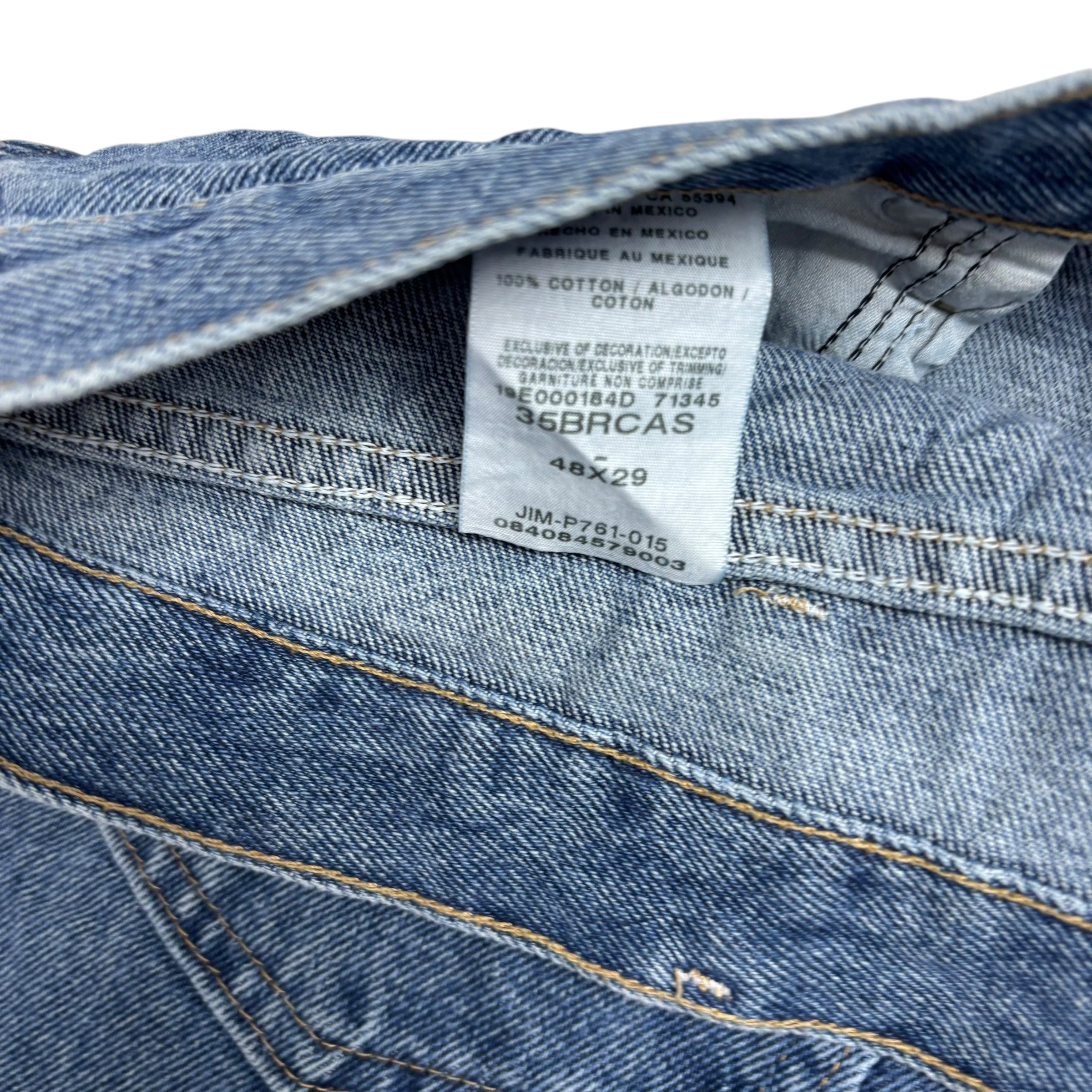 Wrangler Jeans W48 L29 Mens Mid Blue Relaxed Straight Fit Vintage Denim (E)