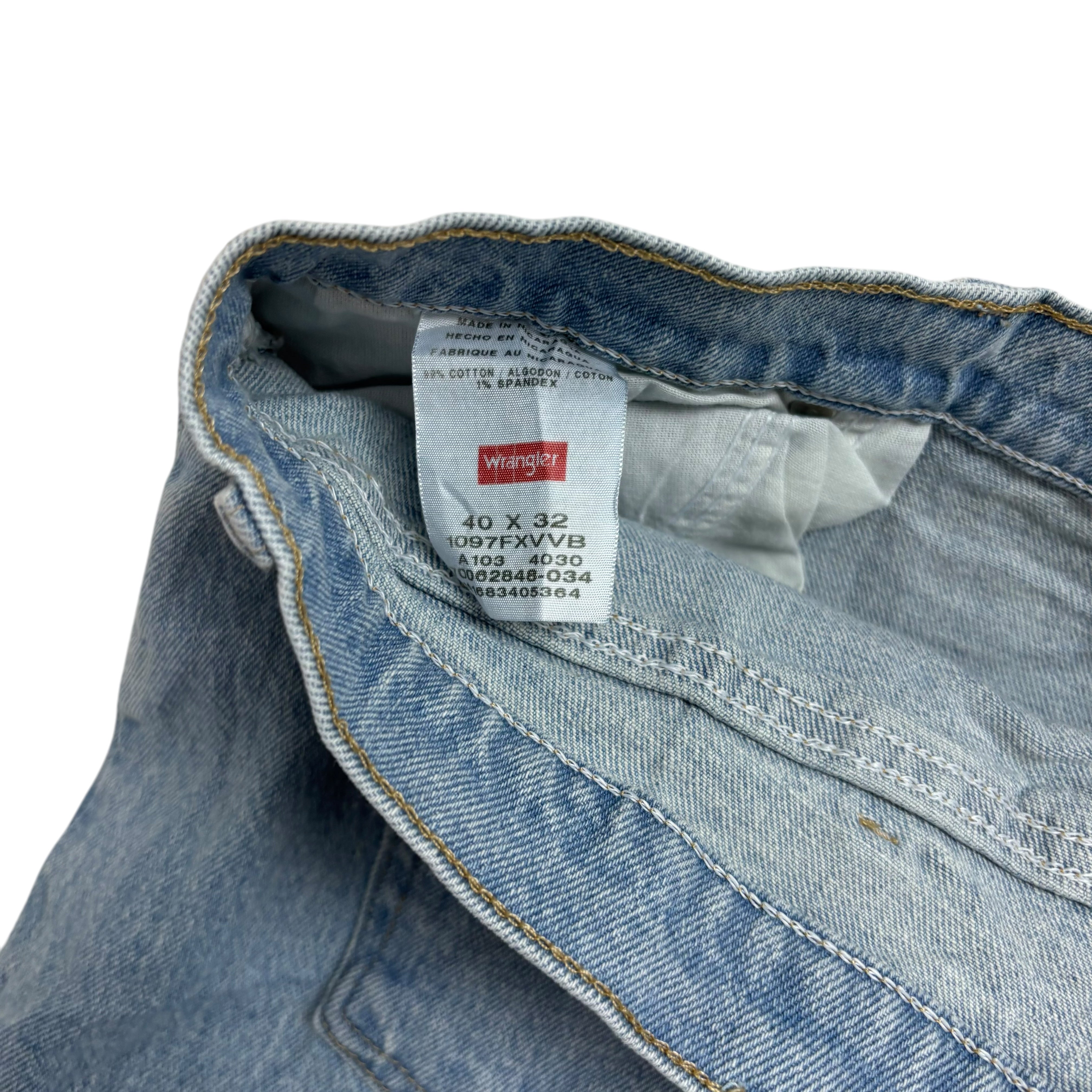Wrangler Jeans W40 L32 Mens Light Blue Relaxed Straight Fit Stretch Denim (E)