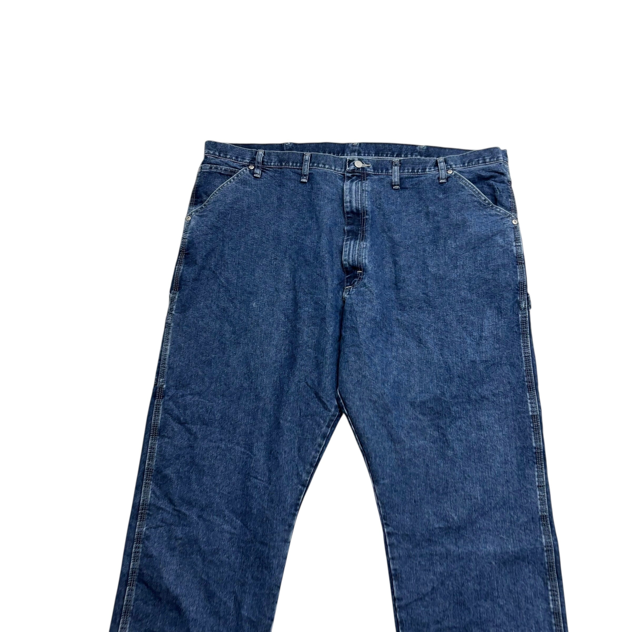 Wrangler Carpenter Jeans W46 L30 Mens Dark Blue Baggy Relaxed Fit Denim (E)