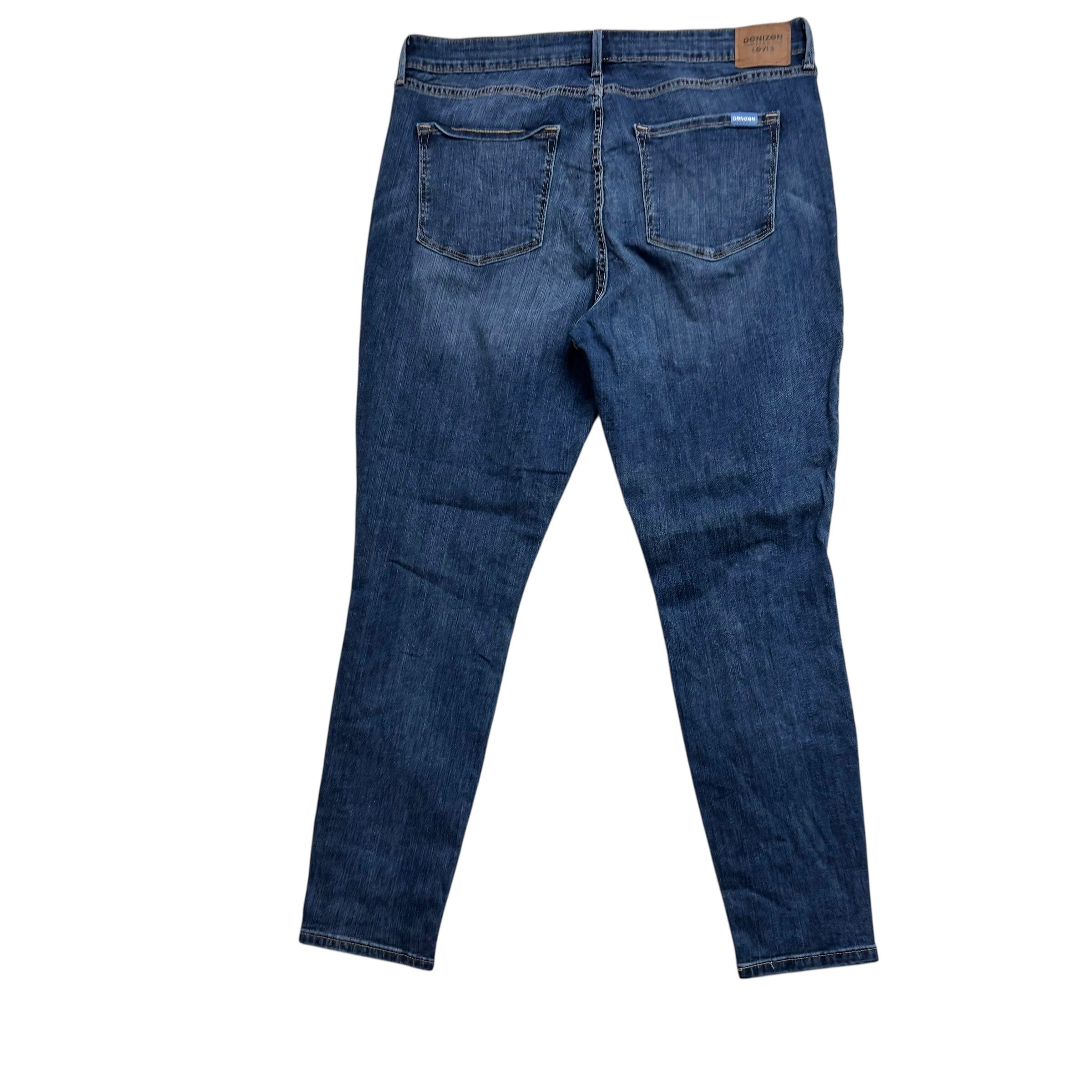 Levis Denizen Jeans W34 L29 Womens Skinny Fit Mid Blue Stretch Denim (E)